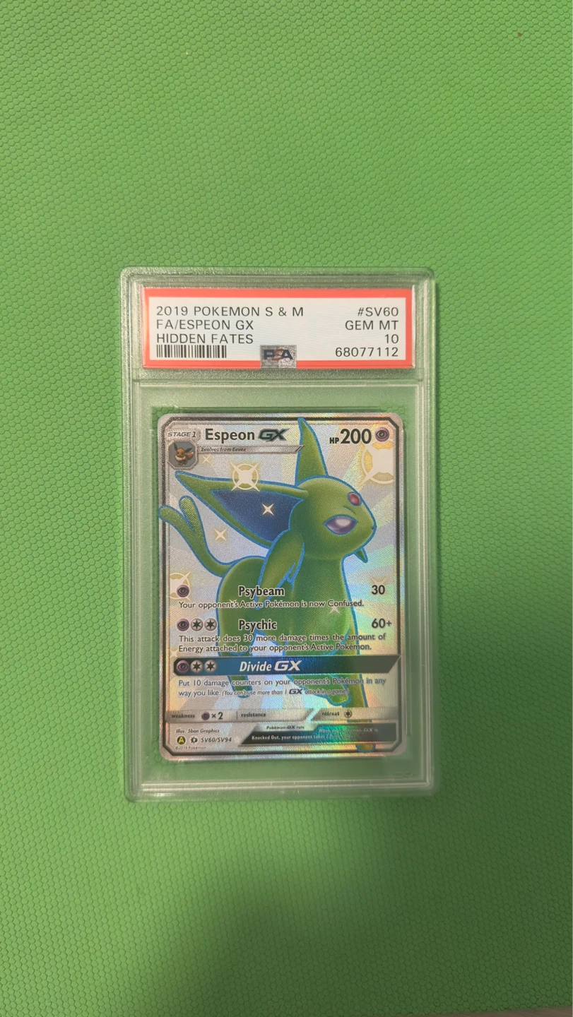 PSA 10 Shiny Espeon GX Hidden Fates Pokemon Card TCG