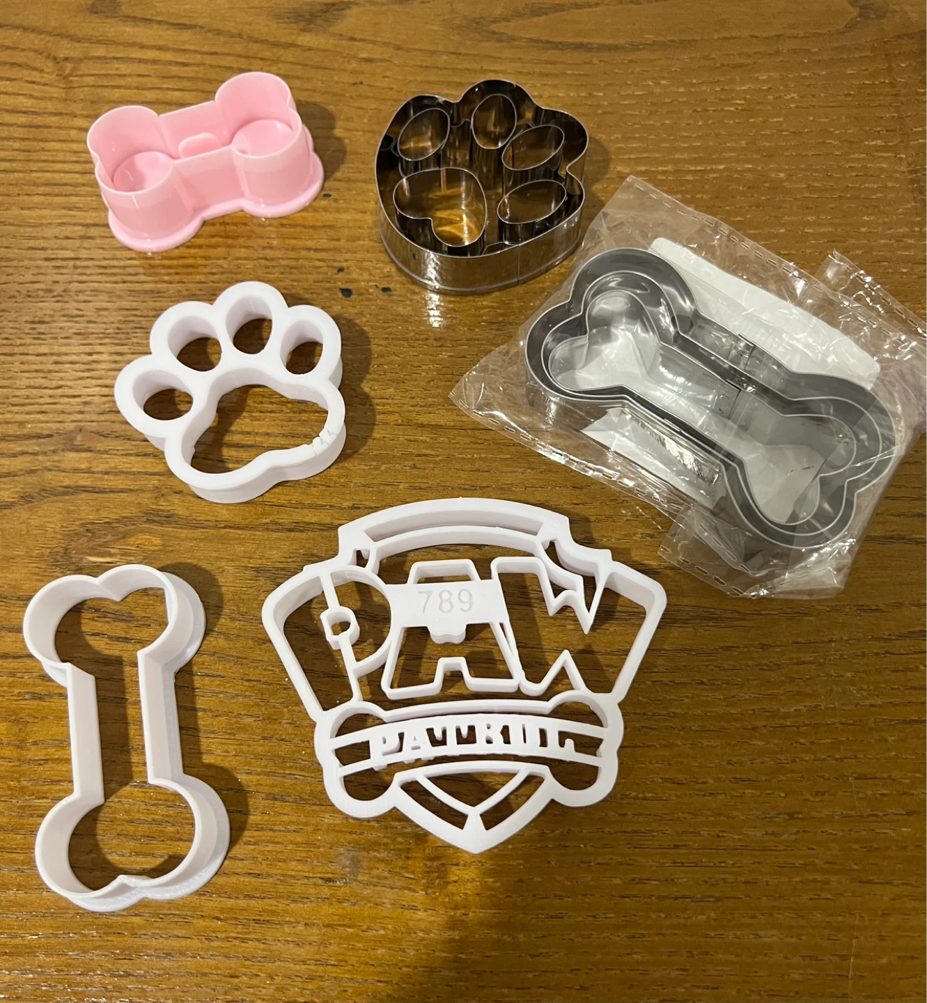 Paw Patrol Cookie Cutters - Bone and Paw Shapes