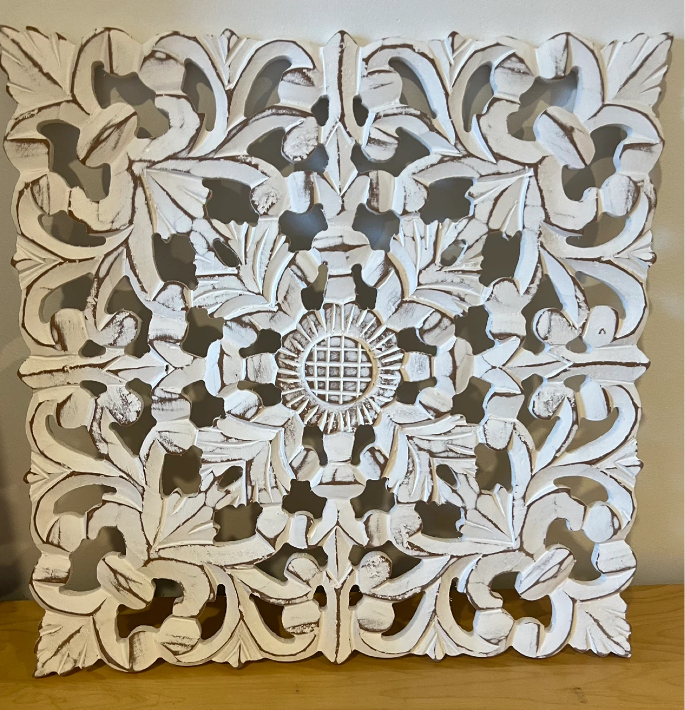 Carved Wood Wall Panels Set of 2 - photo 3