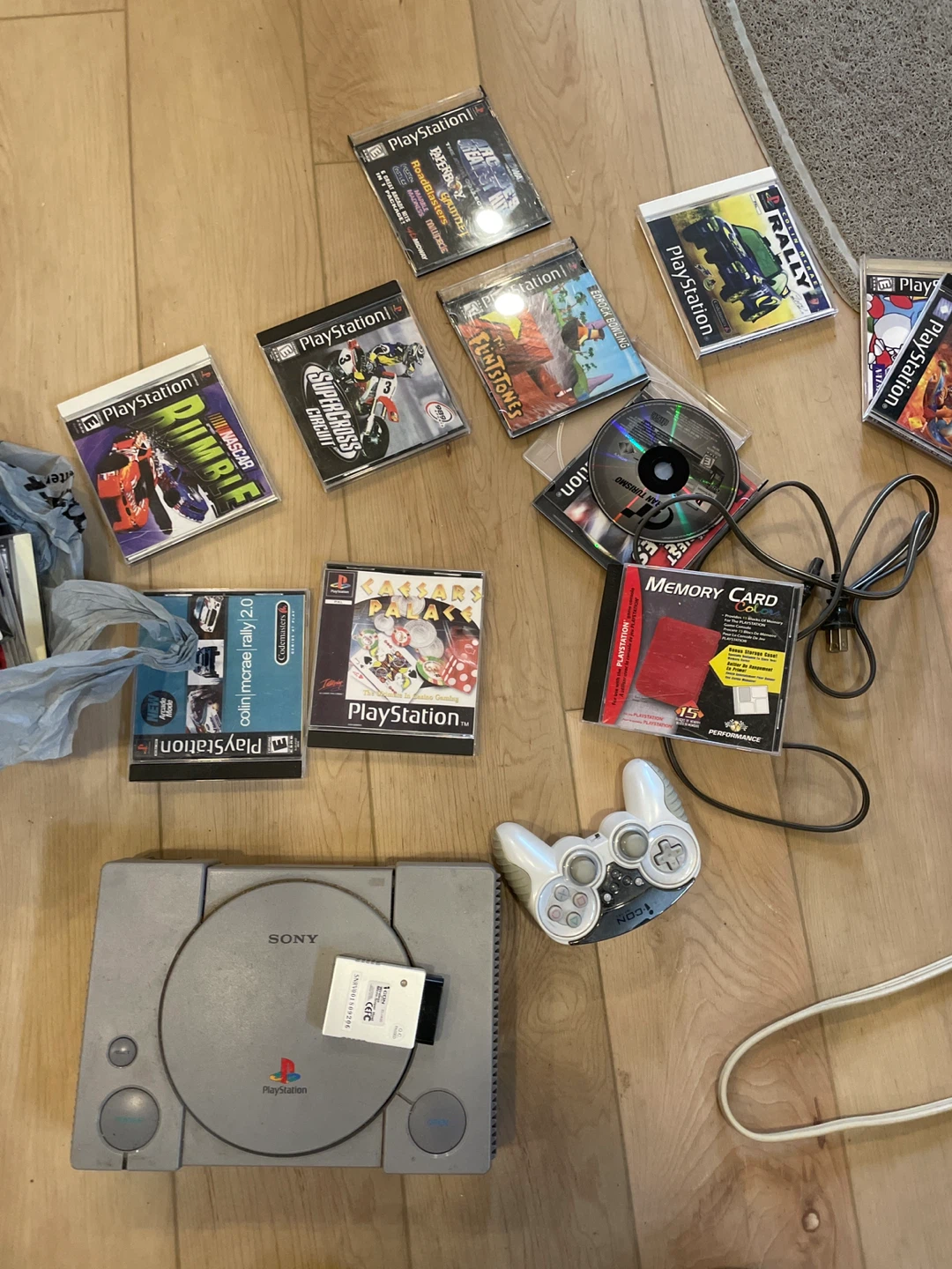 Sony PlayStation 1 Console Bundle with Games & Memory Card