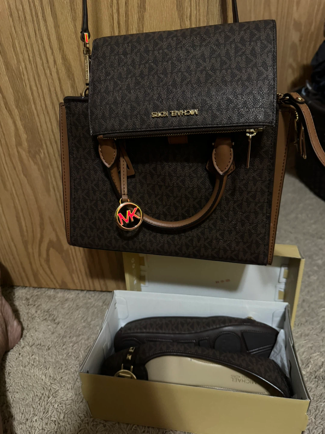 Michael Kors MK Signature Logo Satchel & Wallet Set