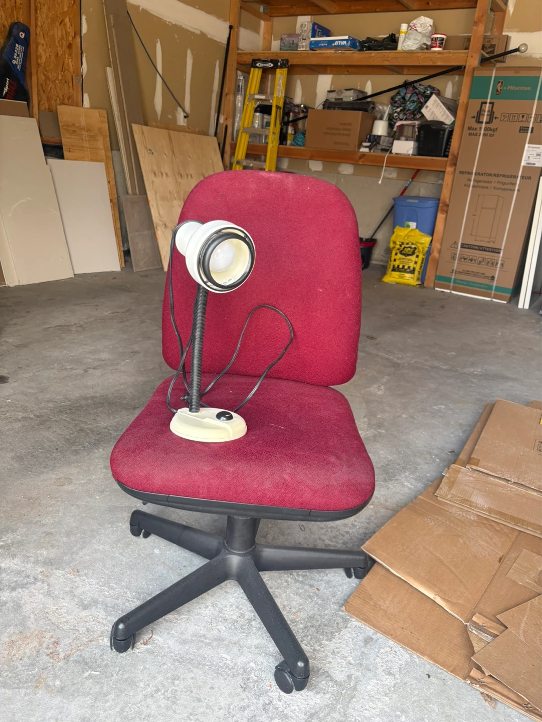 Office Chair with Gooseneck Desk Lamp