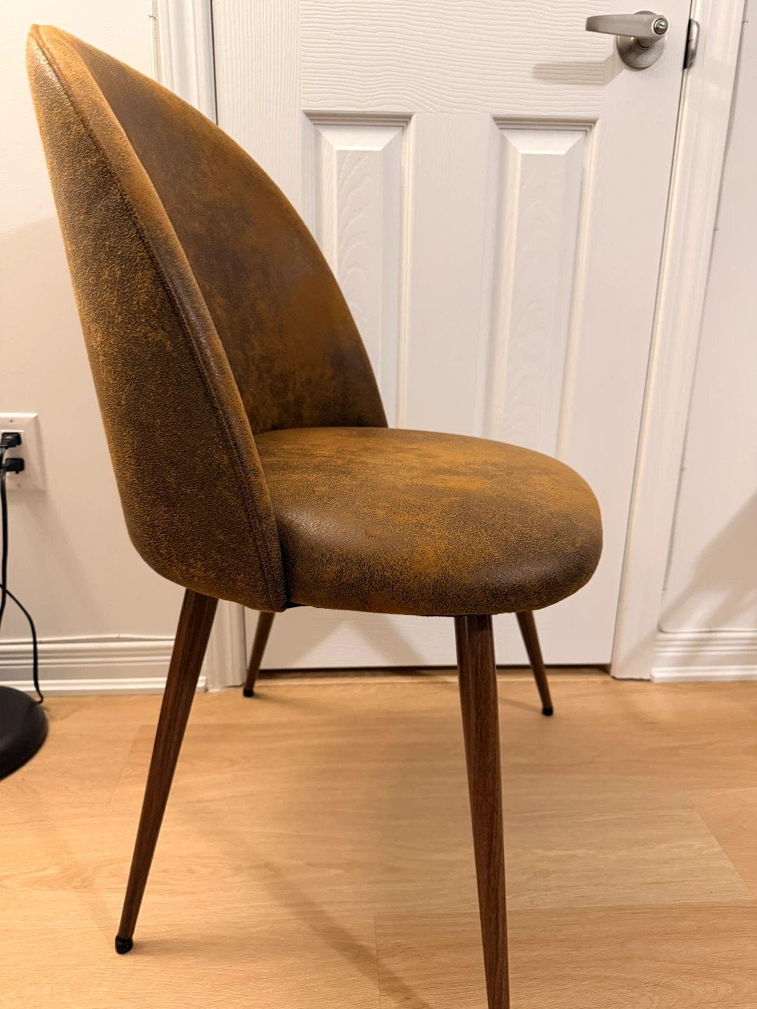 Brown Faux Leather Dining Chair - photo 2