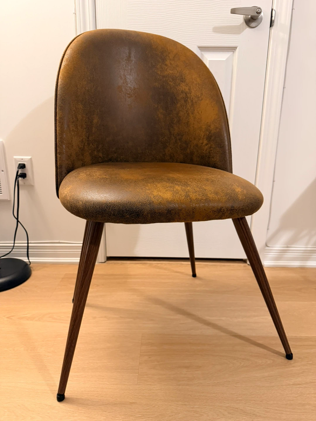 Brown Faux Leather Dining Chair