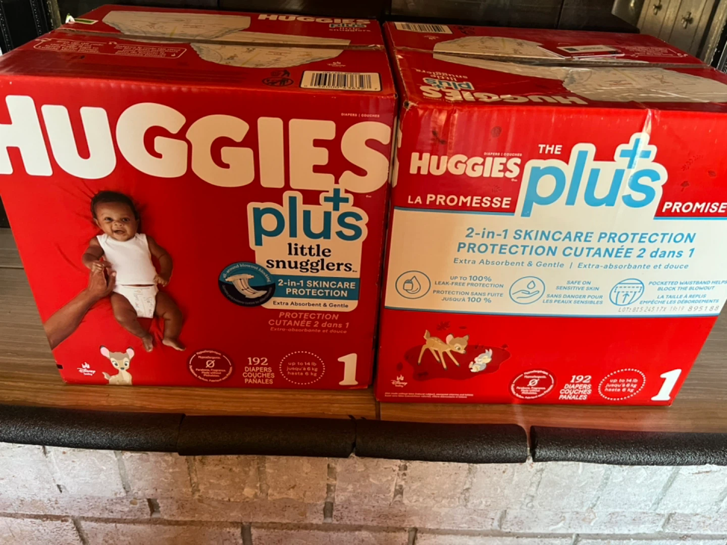 XL Box of Size 1 Diapers 192 count