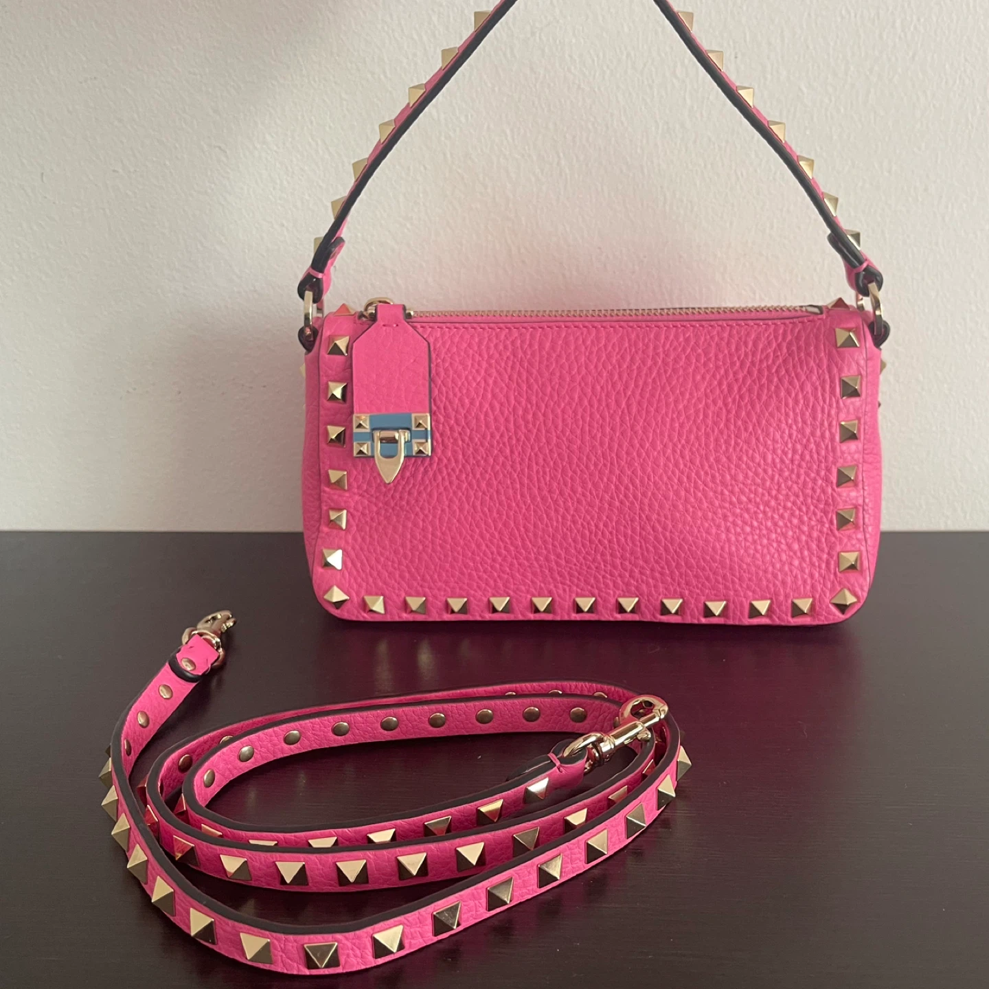 NEW Valentino Rockstud Grainy Calfskin Crossbody Shoulder Bag - photo 3