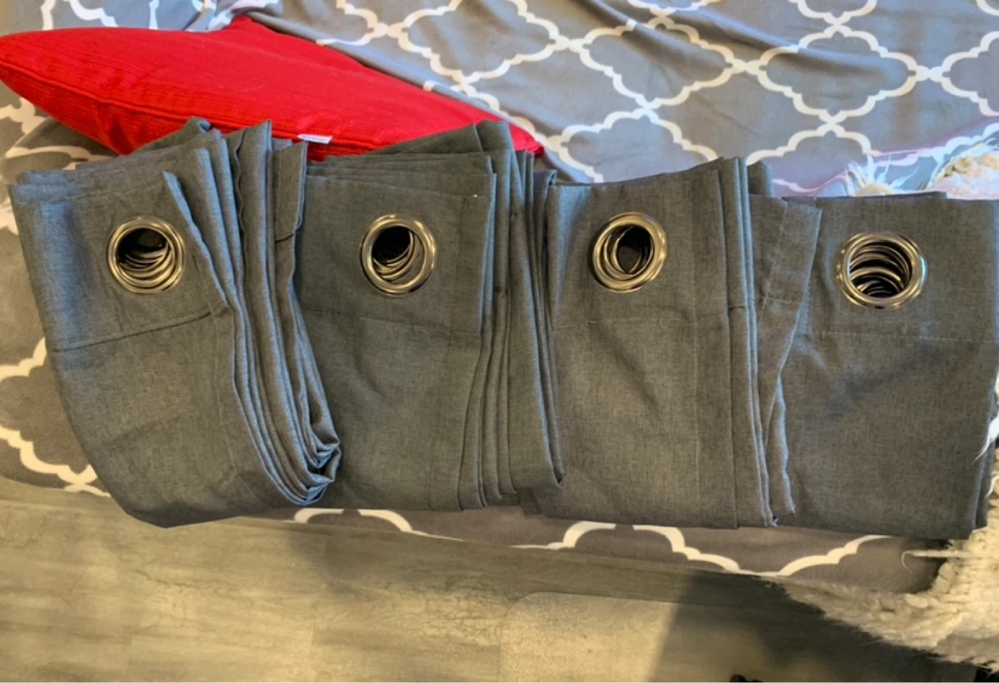 Charcoal Grey Curtains - Four Panels