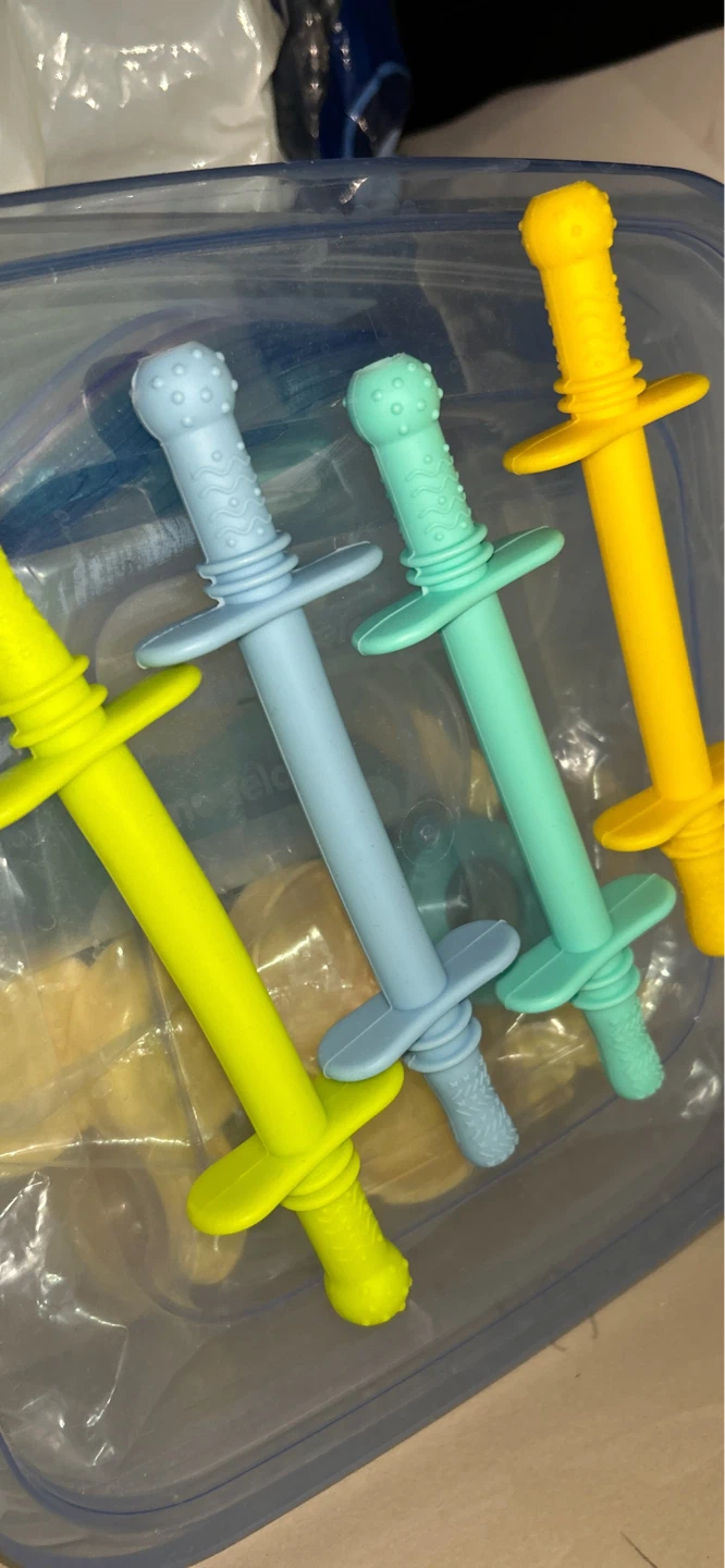 4 Piece Silicone Straw Teethers - photo 2