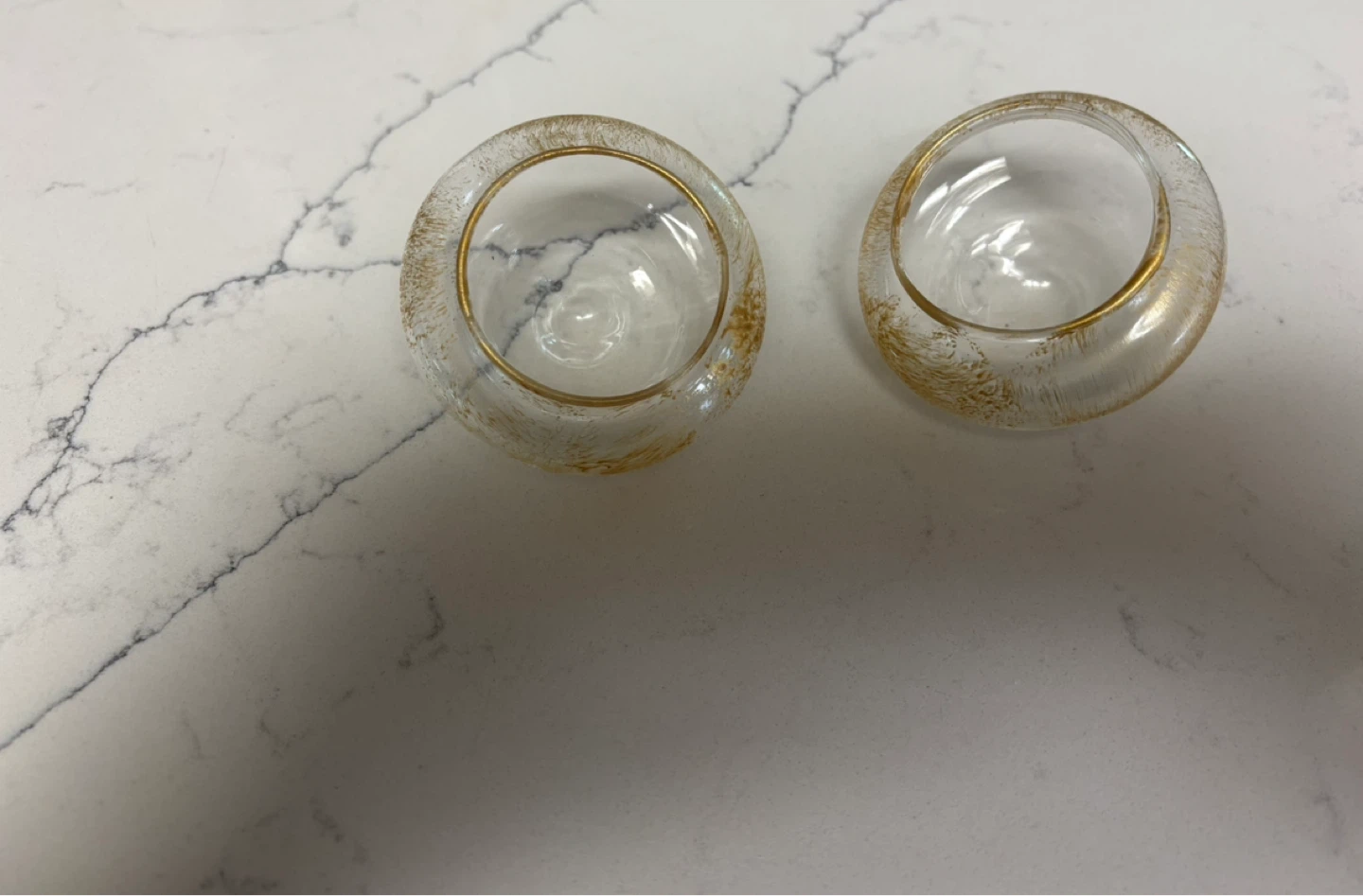 Set of 2 Gold Fleck Tea Light Holders