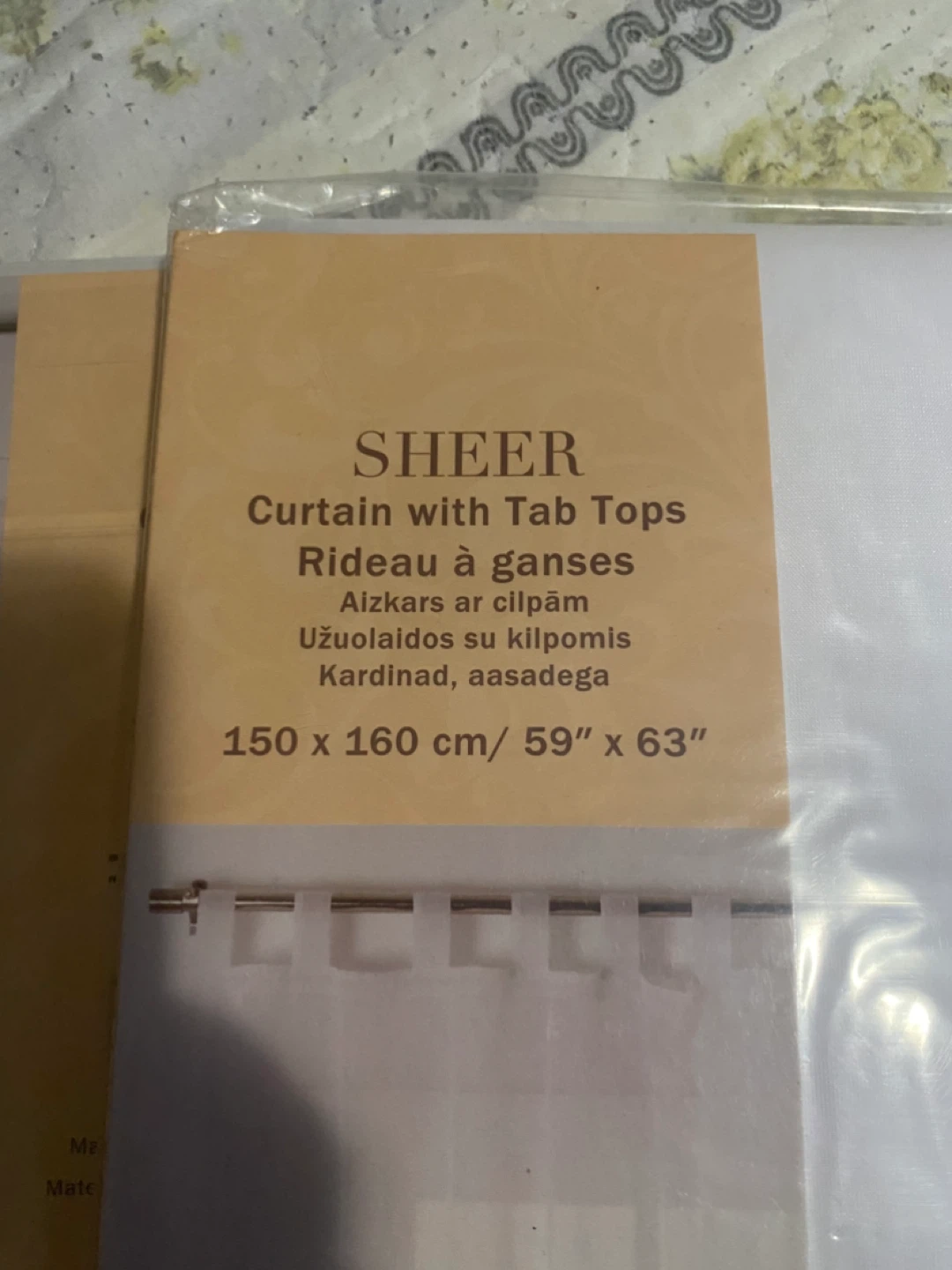Sheer Curtain with Tab Tops 150 x 160 cm - photo 3