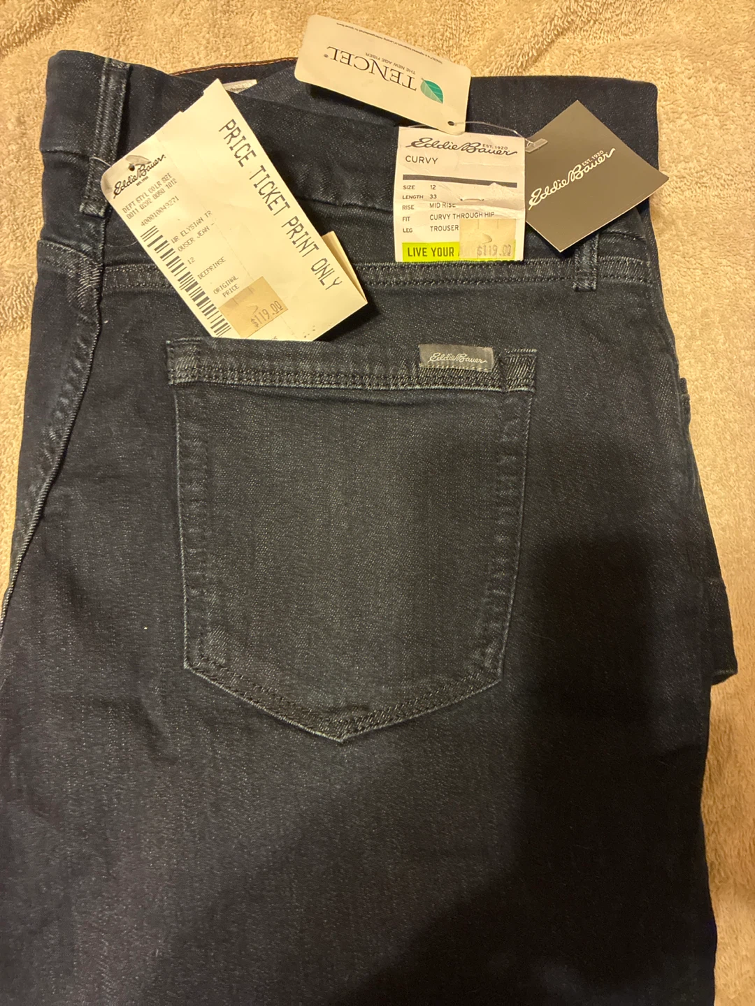 Eddie Bauer Women's Curvy Fit Trouser Jeans - Size 12