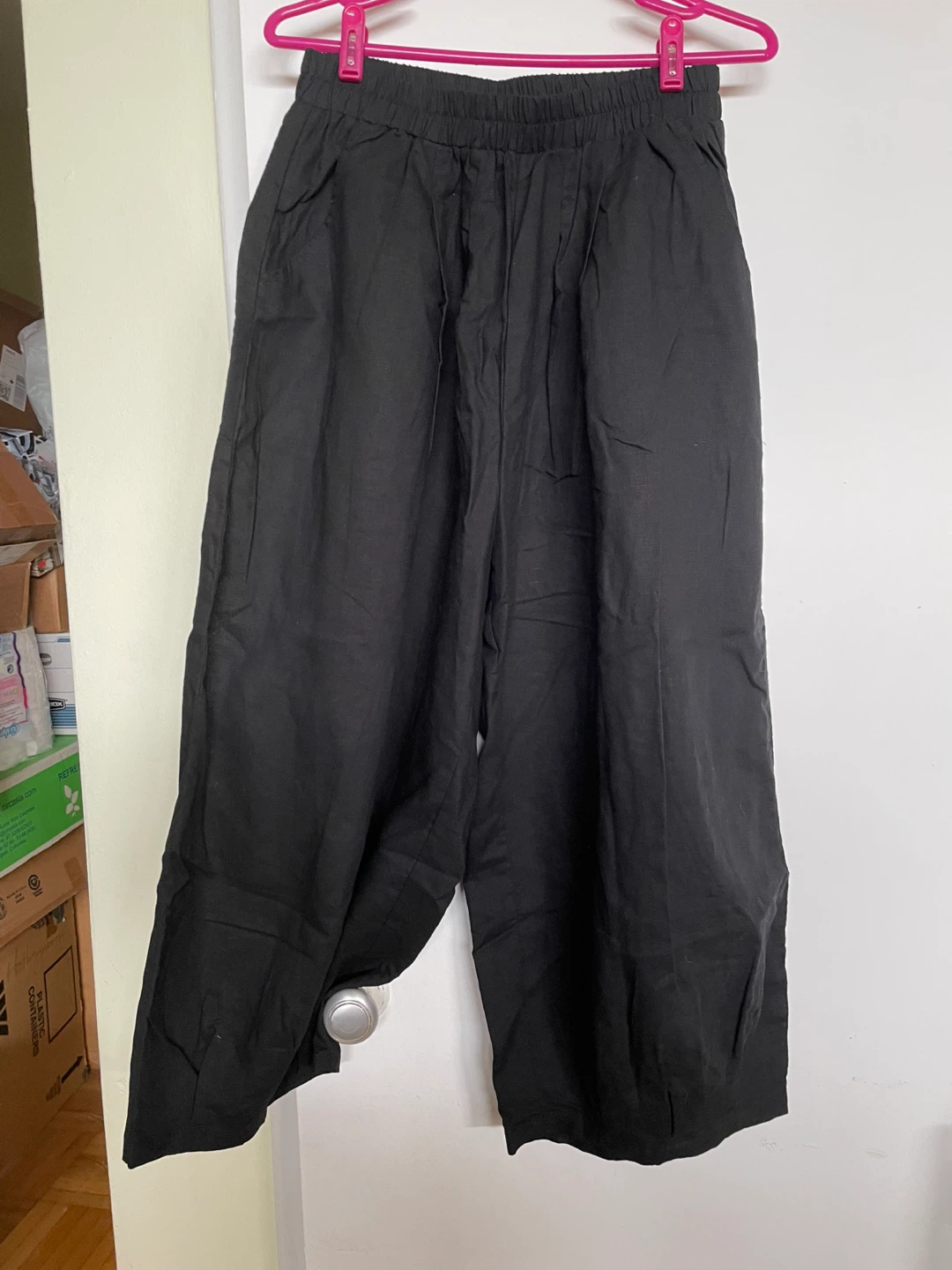 BUYKUD Women's Super wide leg linen pants - photo 2