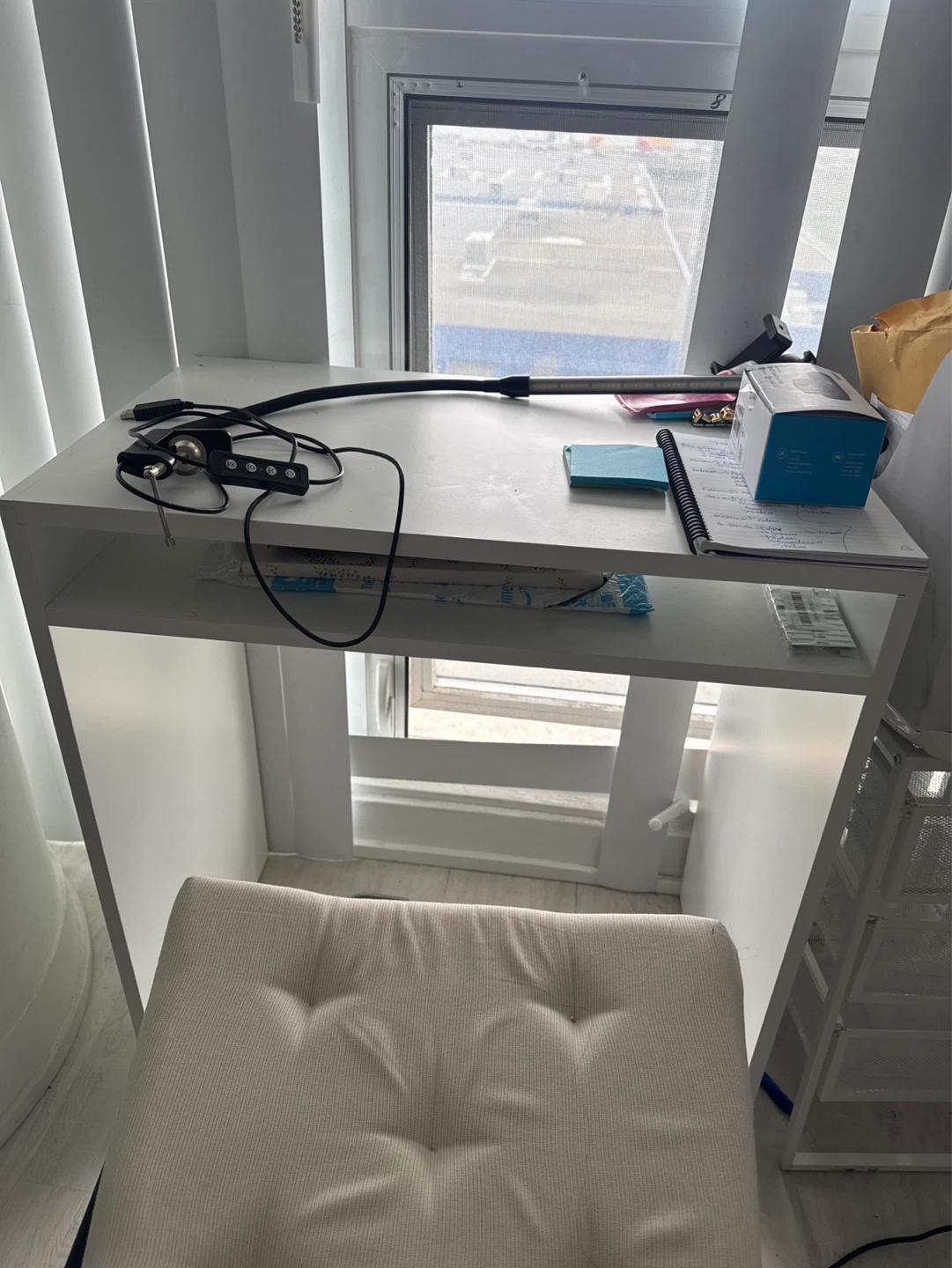 White Desk with Shelf