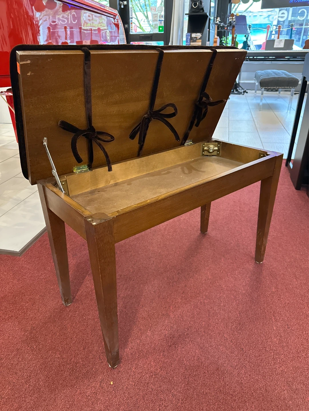 Hard top Wooden Bench with suede 30” Brown Cushion and Storage - photo 2