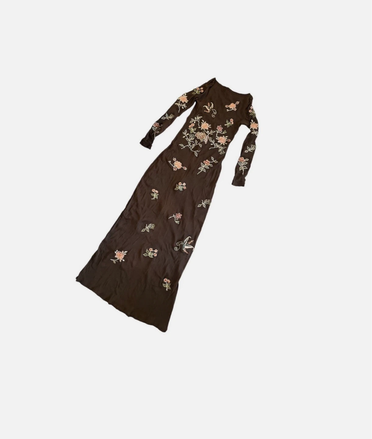 Vivienne Tam Floral Embroidered Sheer Maxi Dress