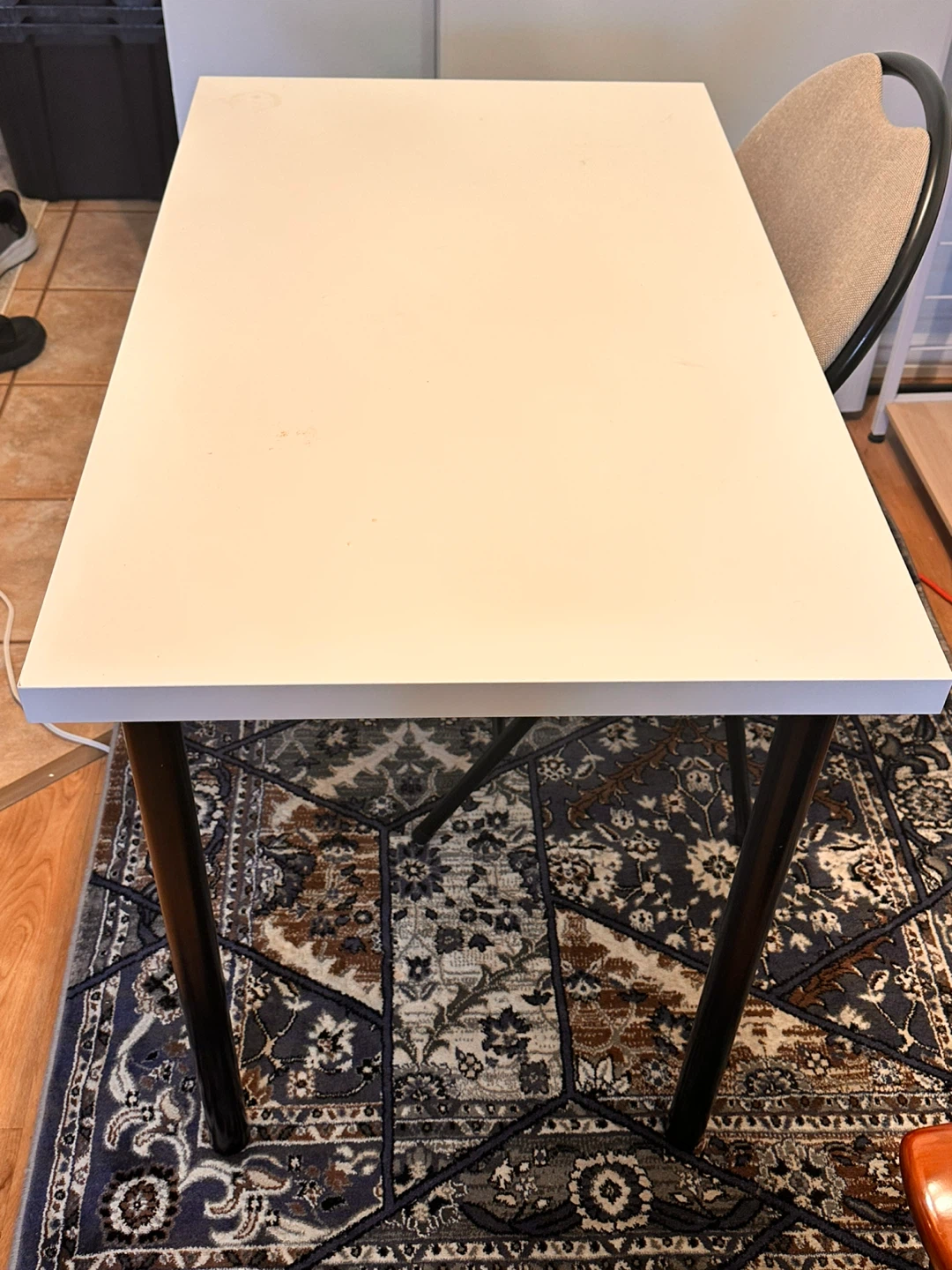 White Dining Table with Black Legs - photo 2