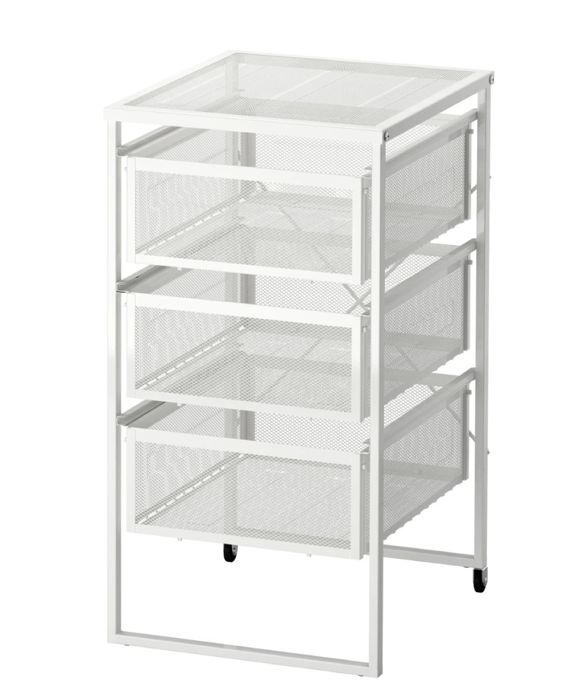 White Mesh 3-Drawer Storage Unit