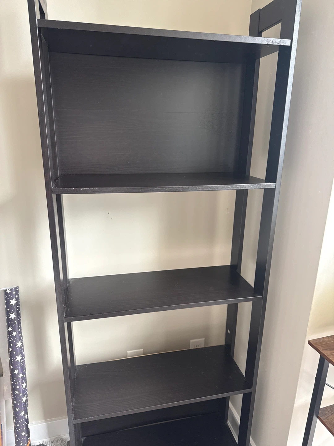 Dark Brown 5-Shelf Ladder Bookshelf - photo 2