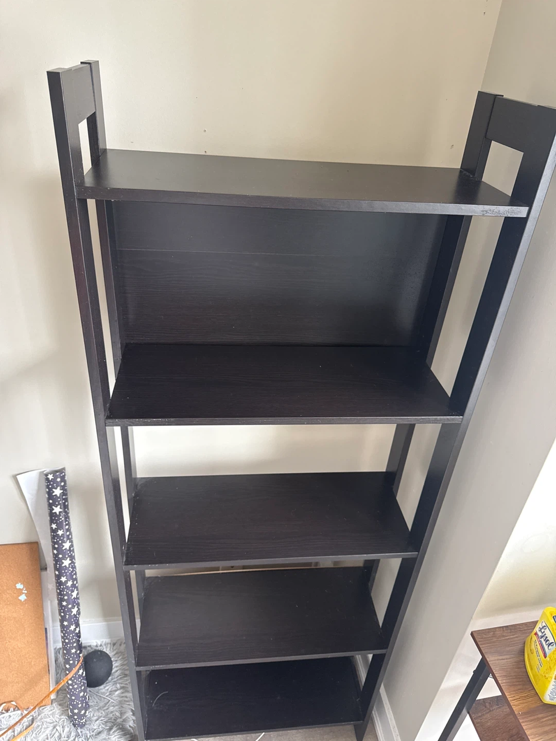 Dark Brown 5-Shelf Ladder Bookshelf - photo 3