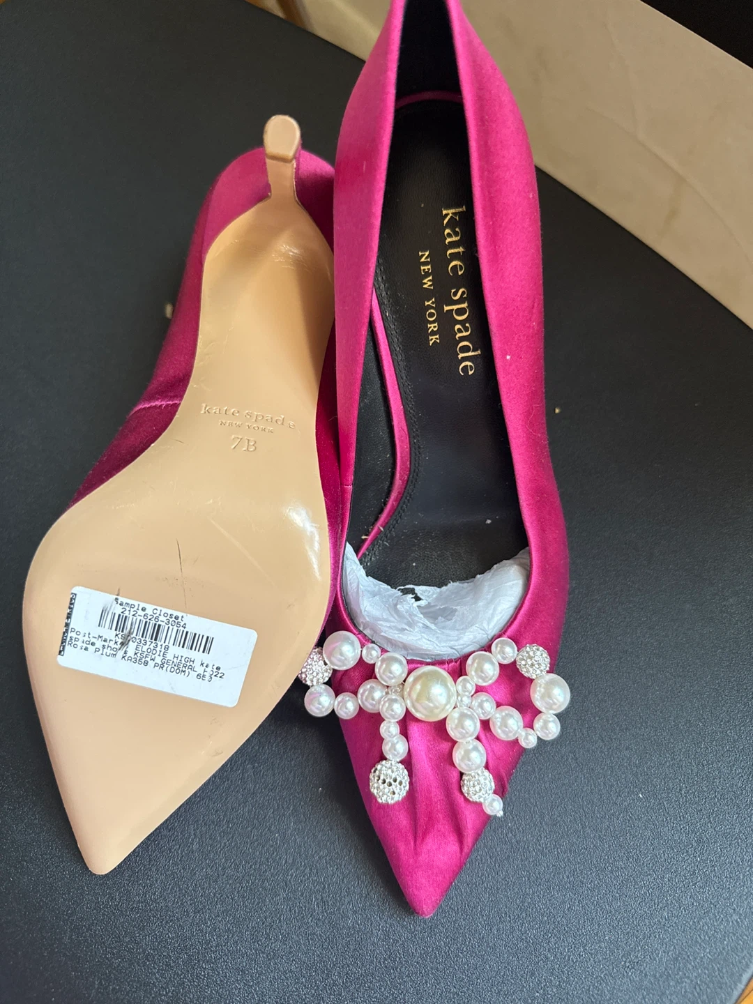 Kate Spade Elodie High Heels - Fuchsia, Size 7B