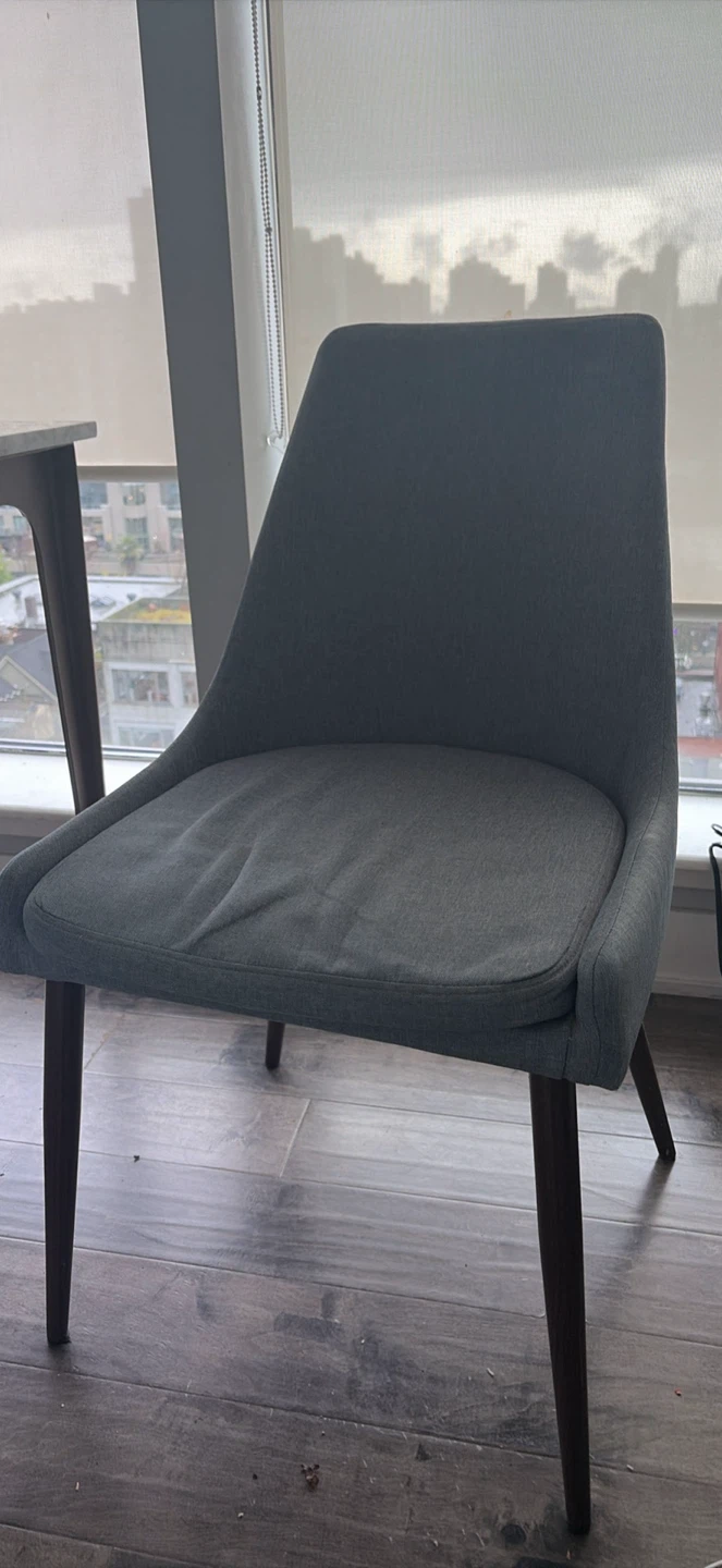 Grey fabric dining chair- 4 - all must go- pick up