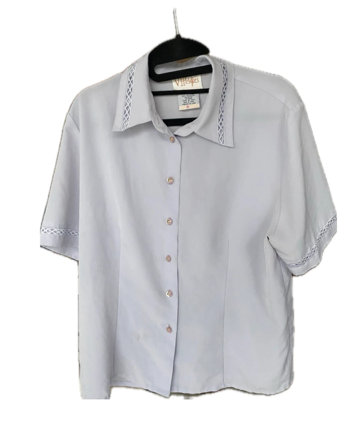 V.I.Petites Vintage Short Sleeve Button-Up Shirt