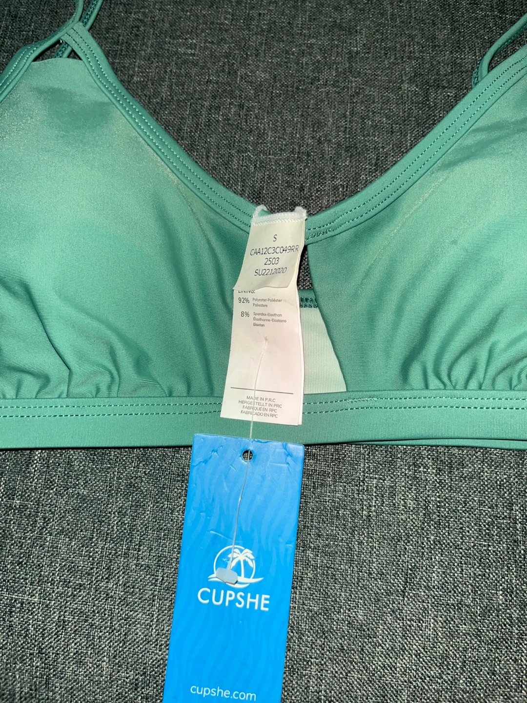CUPSHE Green Strappy Bikini Top Size S - photo 3