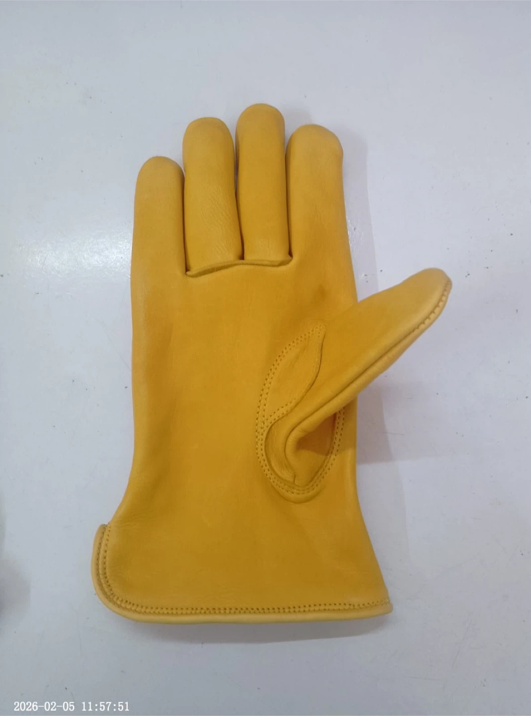 Yellow Cowhide Leather Work Gloves-Large Size Only - photo 4