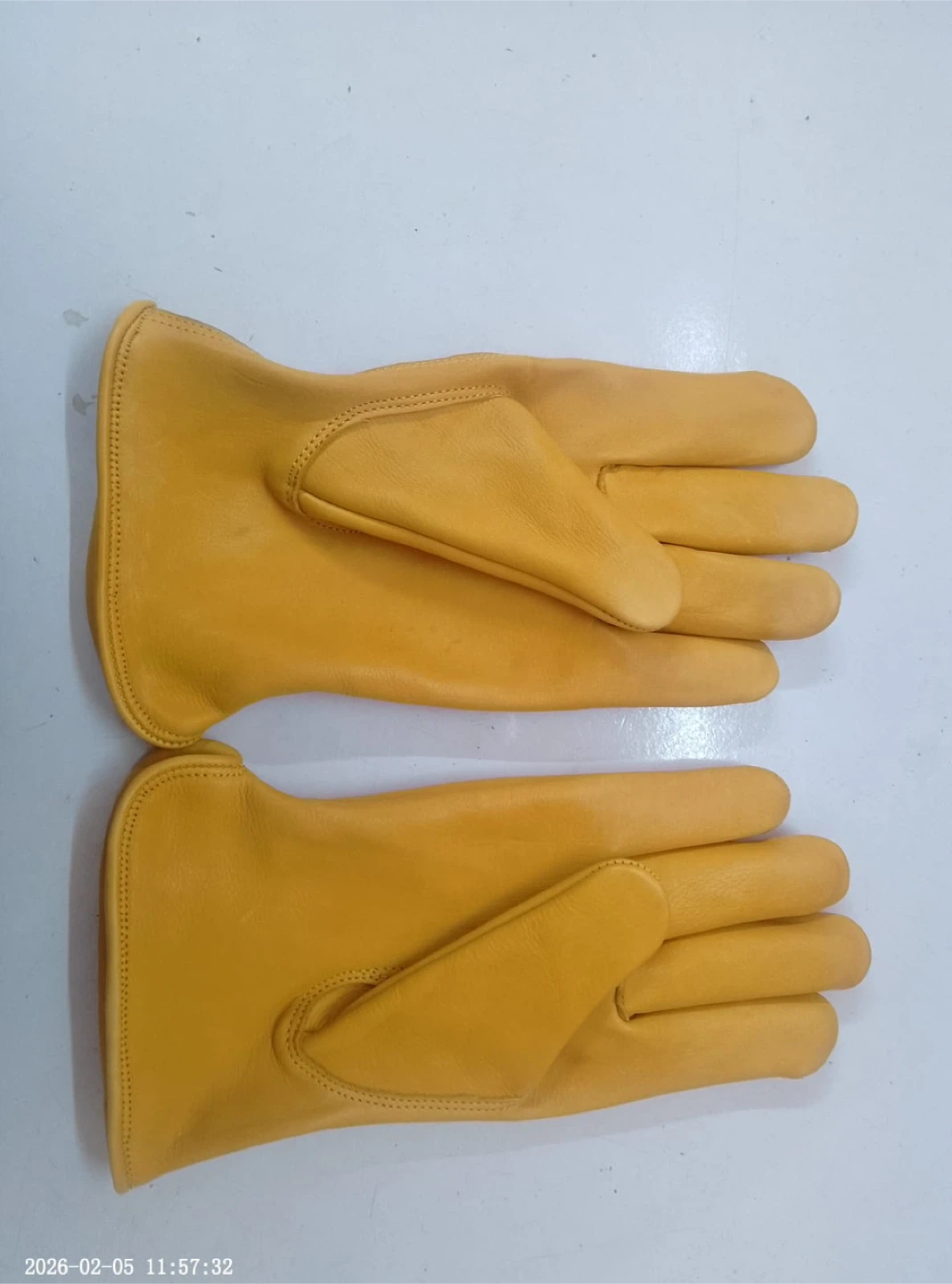 Yellow Cowhide Leather Work Gloves-Large Size Only - photo 3