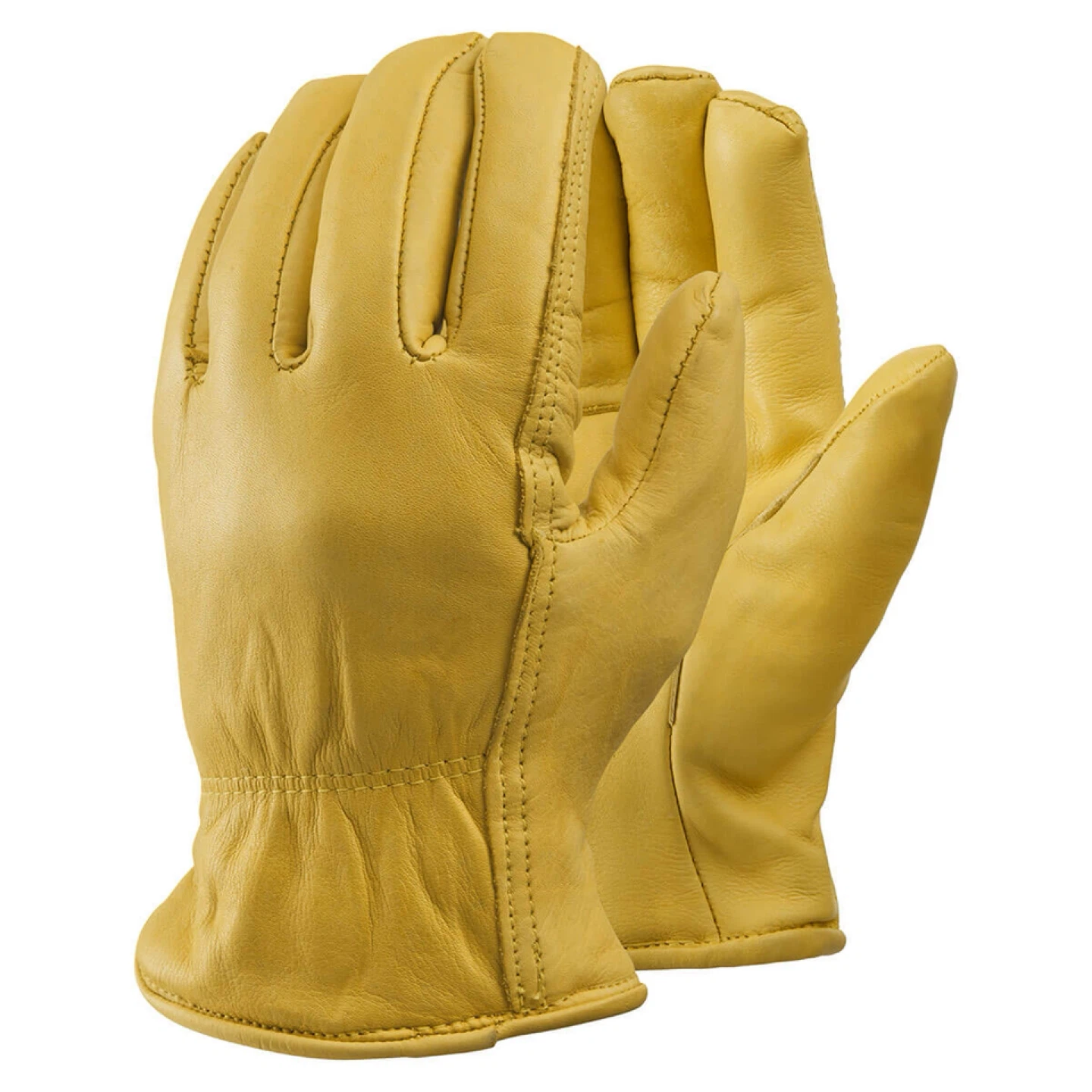 Yellow Cowhide Leather Work Gloves-Large Size Only