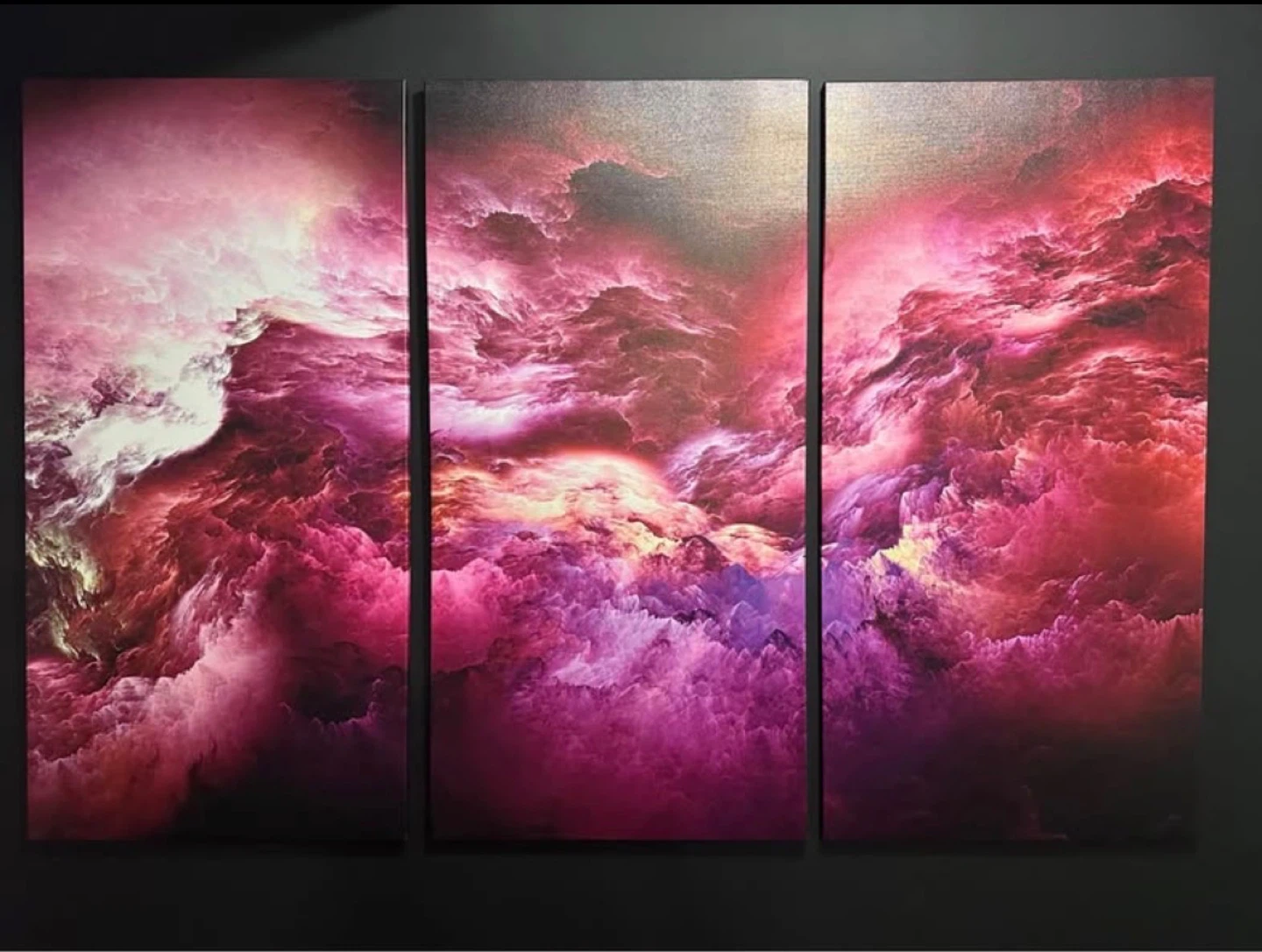 Abstract Cloud Triptych Wall Art
