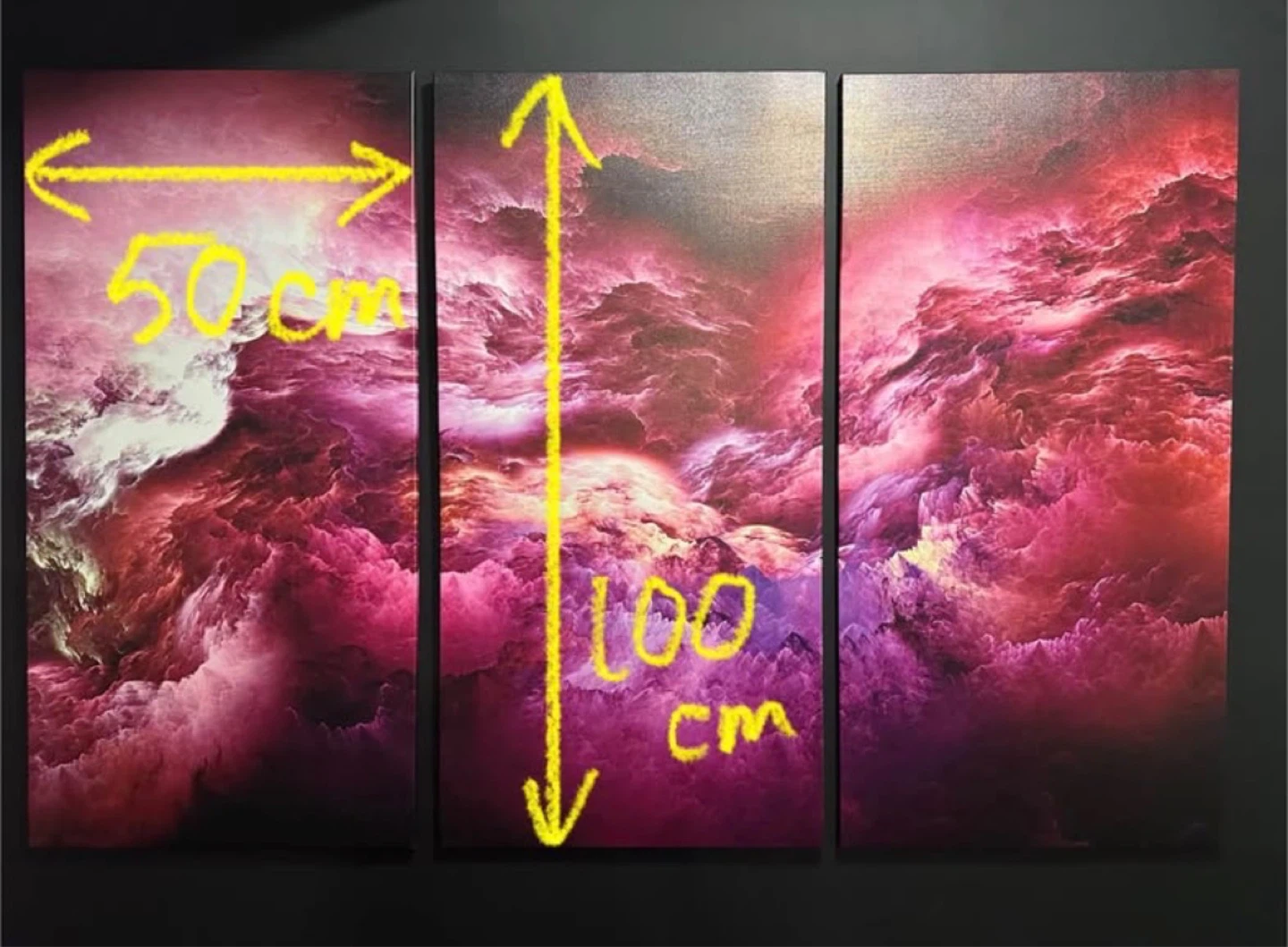 Abstract Cloud Triptych Wall Art - photo 2