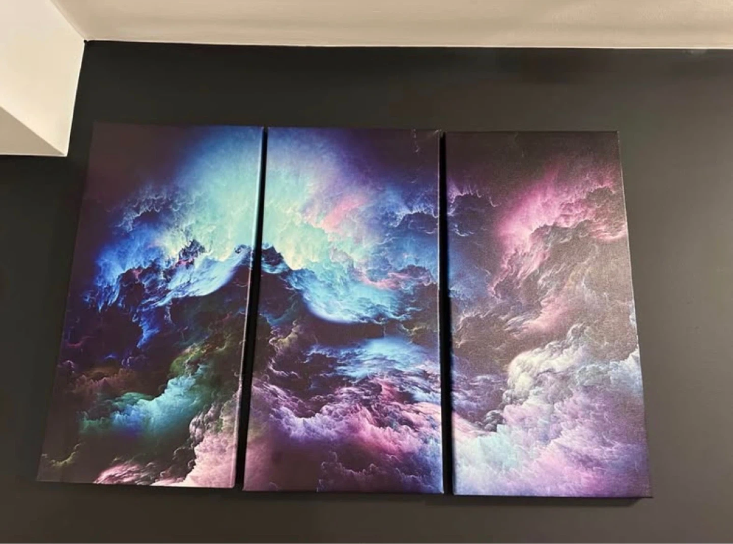 Set of 3 Nebula Canvas Wall Art Prints