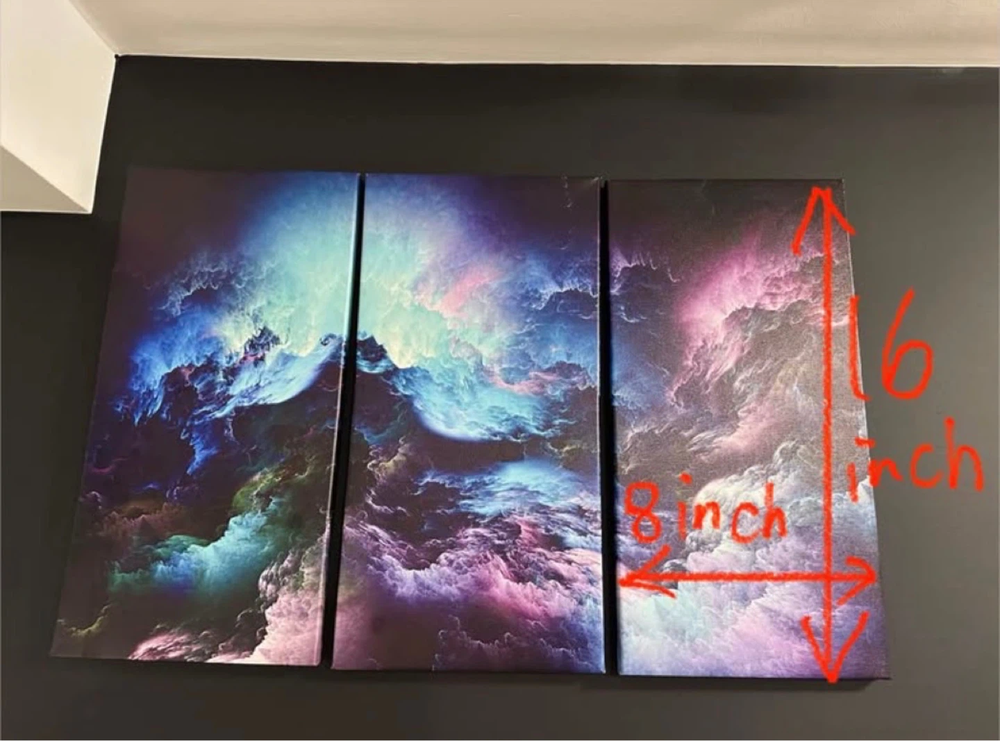 Set of 3 Nebula Canvas Wall Art Prints - photo 2