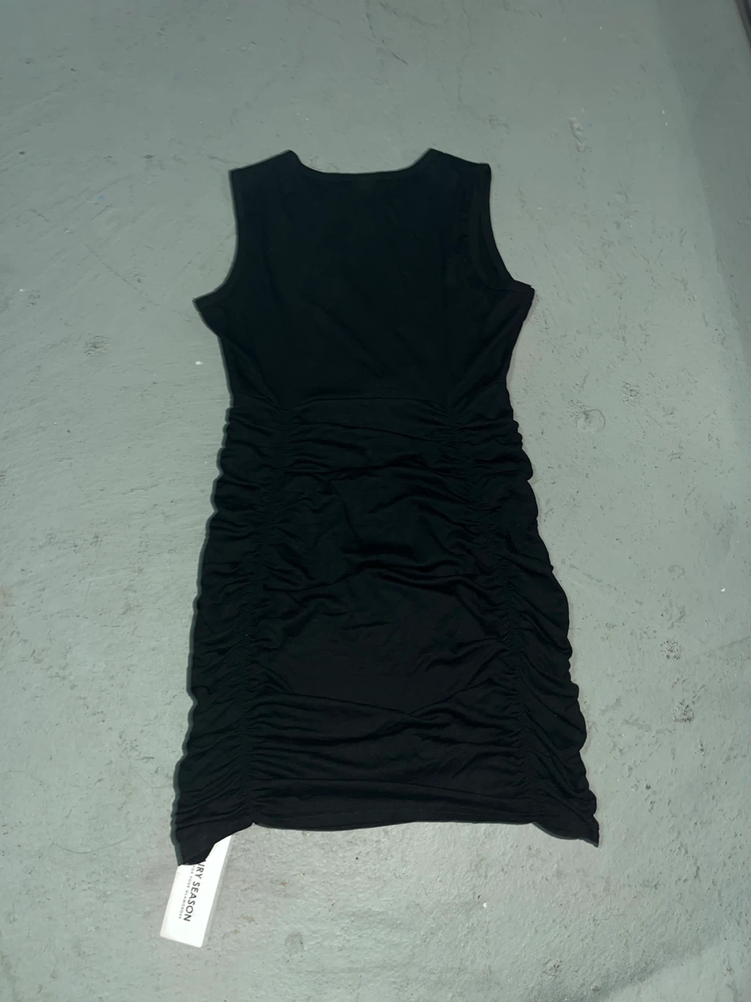 Fairy Season Black Ruched Sleeveless Dress Size L