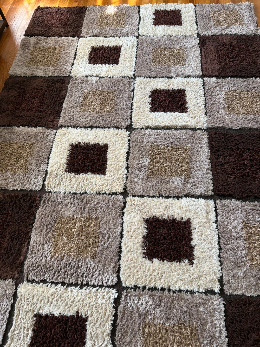 TURKISH SUNSET - Brown, Beige, Cream, Gray Geometric Squares - photo 5