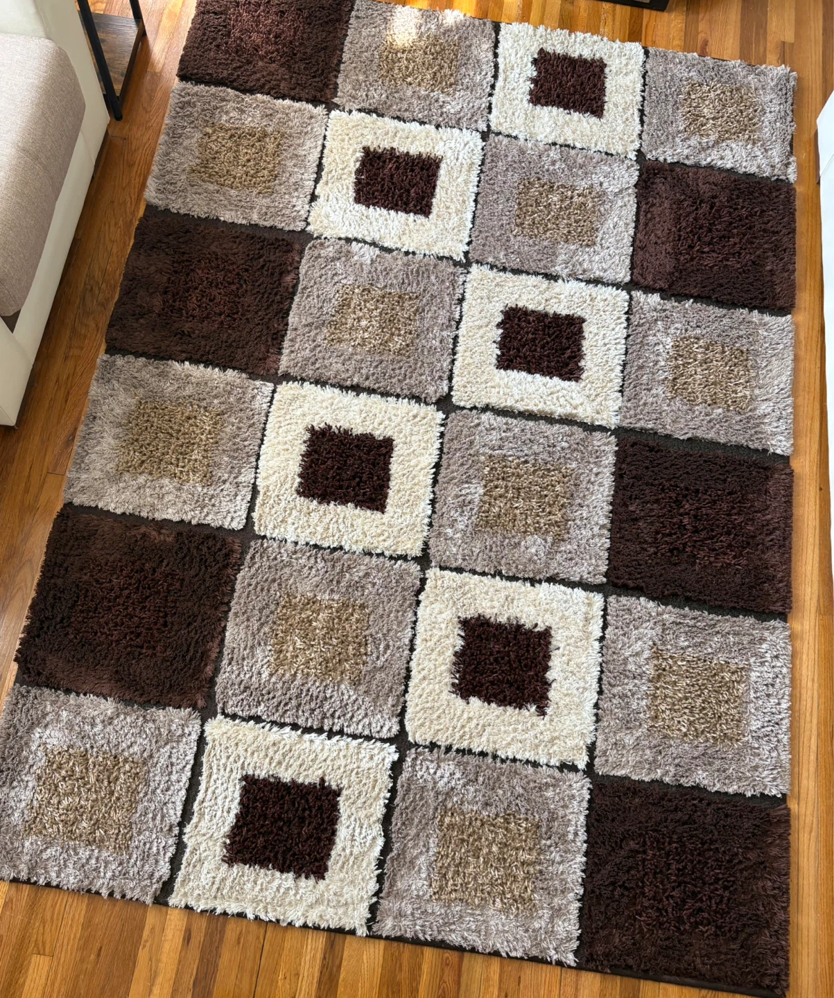 TURKISH SUNSET - Brown, Beige, Cream, Gray Geometric Squares