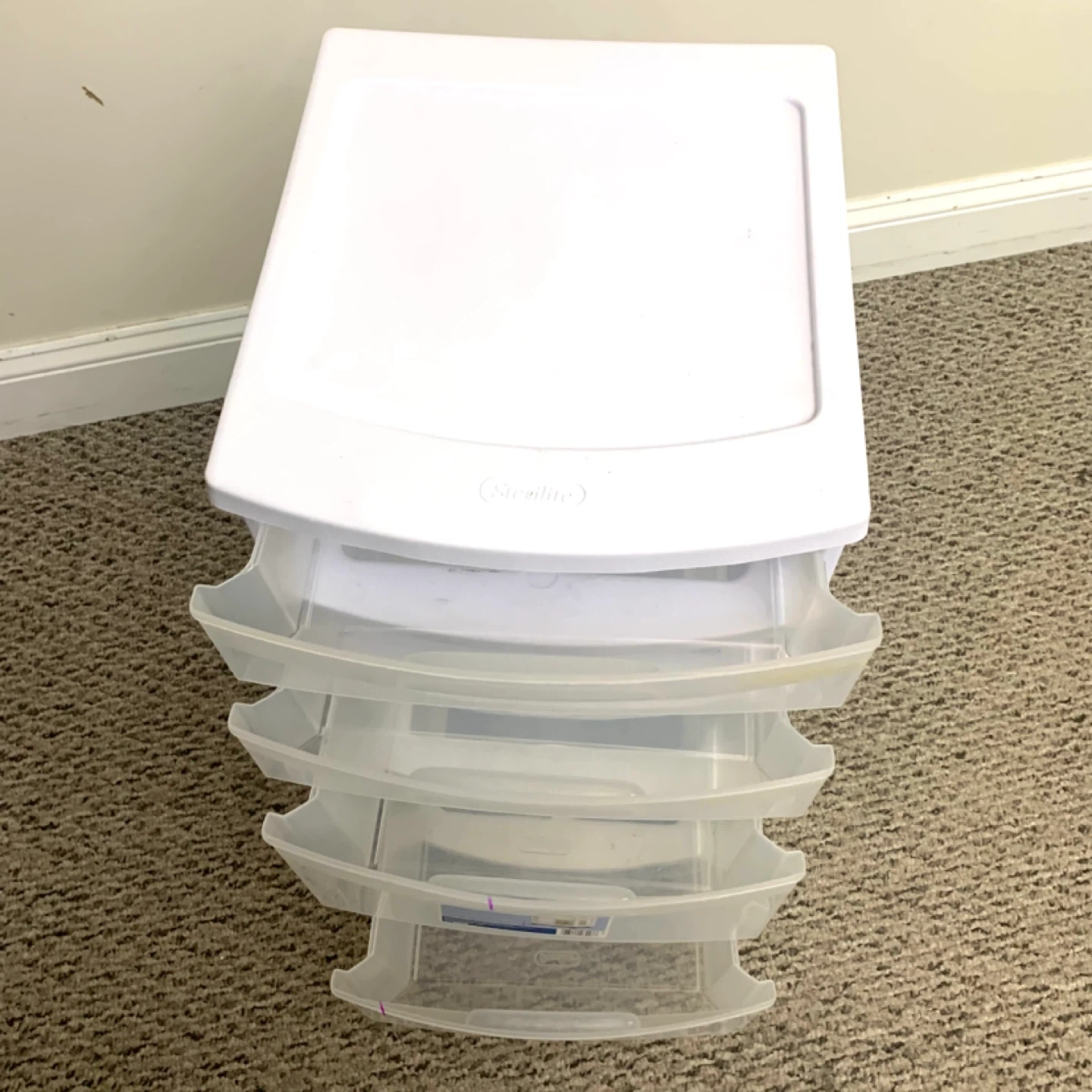 4 Drawer Rolling Cart Storage Organizer Plastic Clear Drawers - photo 5