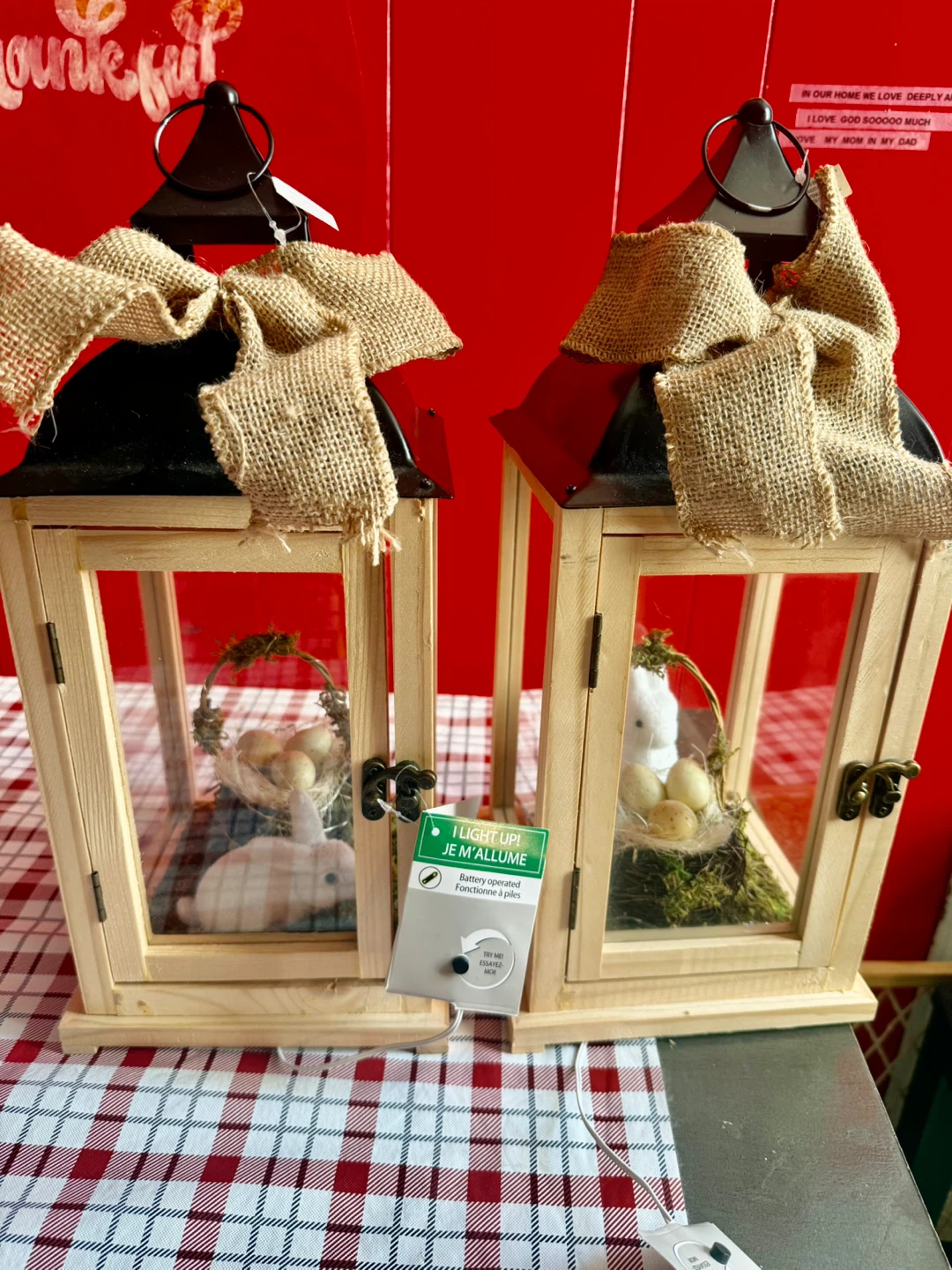 Set of 2 Easter Lanterns with Bunnies and Eggs - photo 3