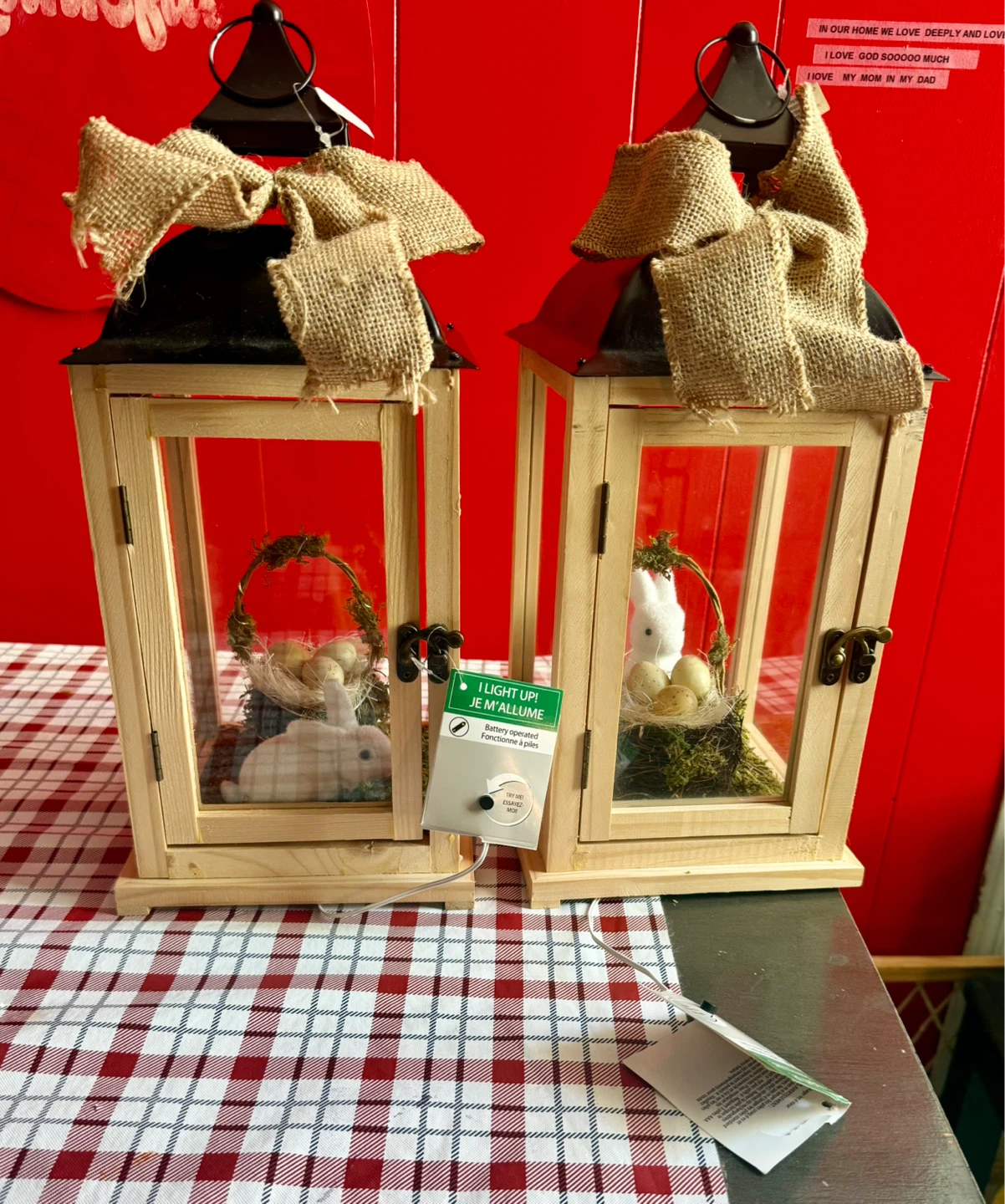 Set of 2 Easter Lanterns with Bunnies and Eggs - photo 2