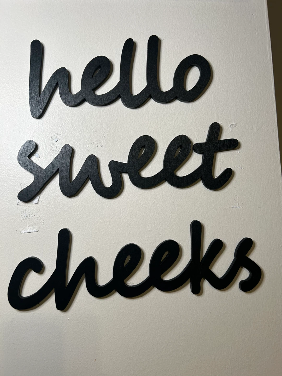 Black "Hello Sweet Cheeks" Wall Art