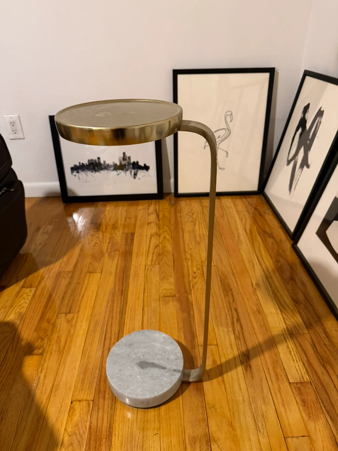 West Elm Gold and Marble Side Table