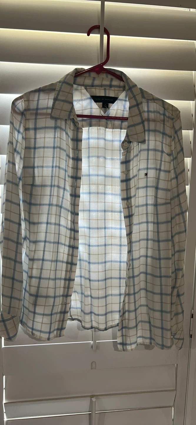 Tommy Hilfiger Plaid Button-Up Shirt - Size Medium