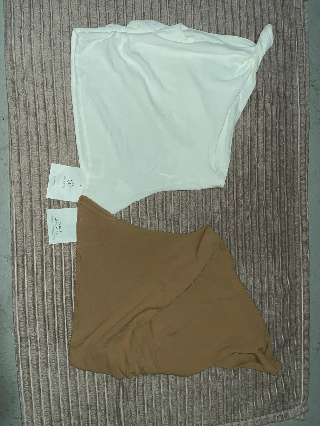 Cicy Bell Work Well Tops (White & Brown)