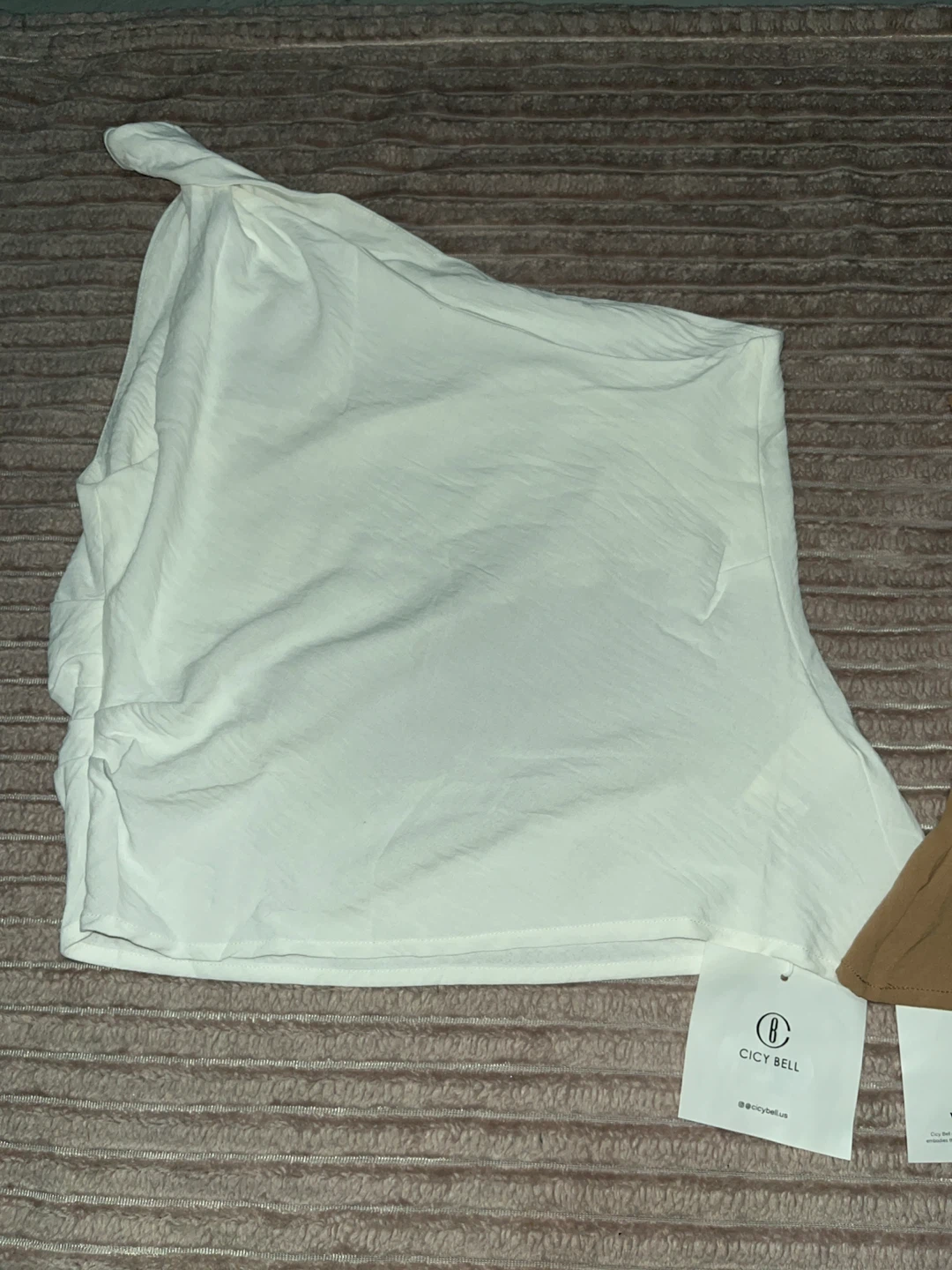 Cicy Bell Work Well Tops (White & Brown) - photo 3