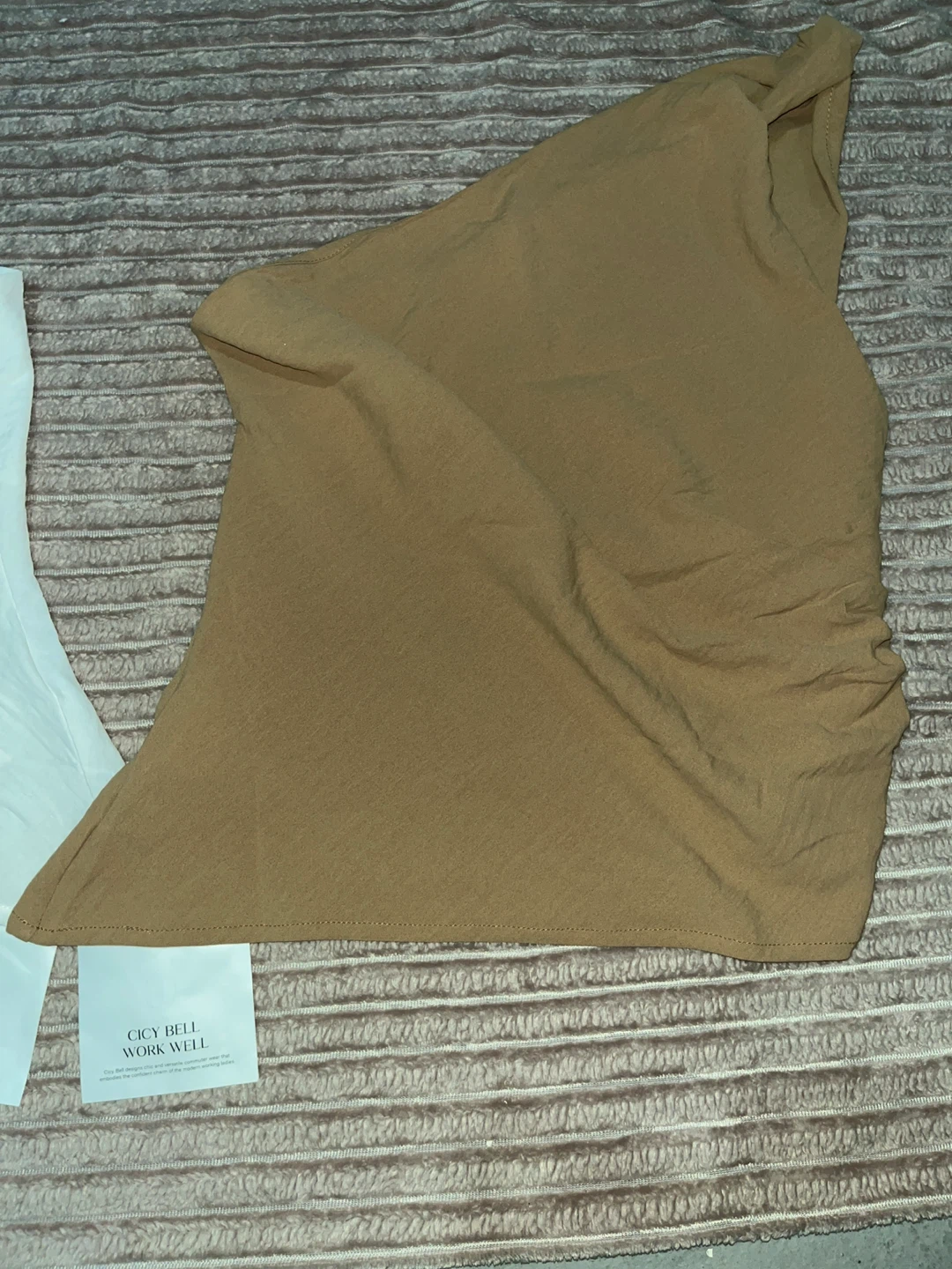 Cicy Bell Work Well Tops (White & Brown) - photo 2