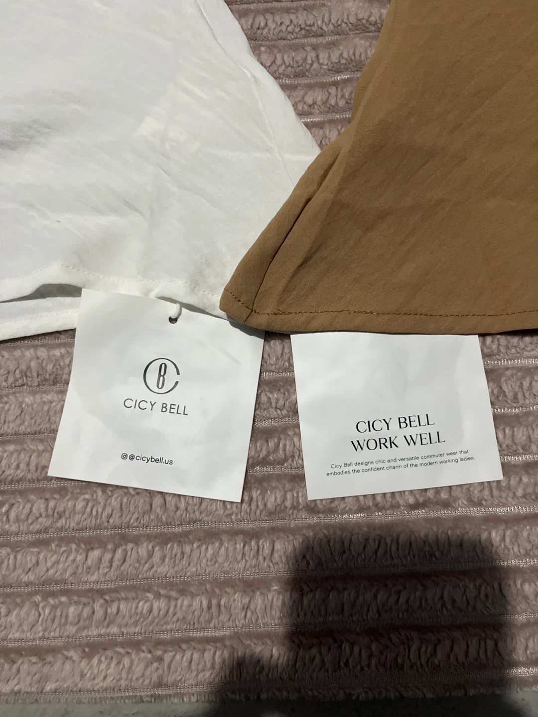 Cicy Bell Work Well Tops (White & Brown) - photo 4