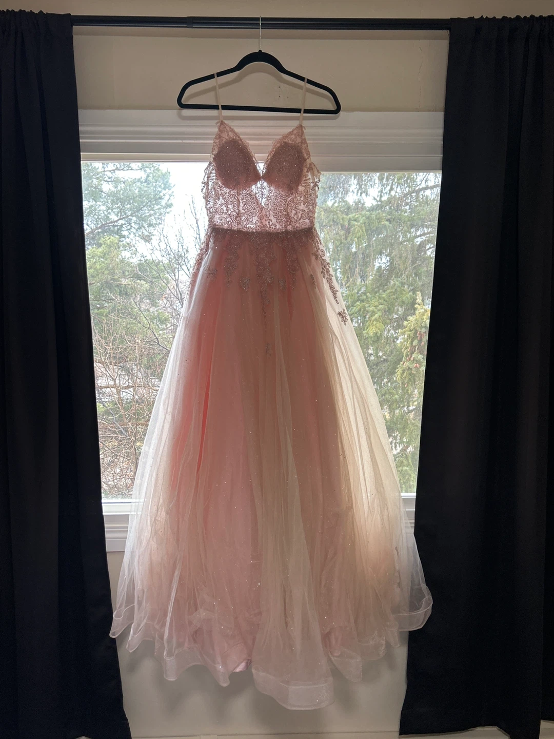 Pink Tulle Lace Gown