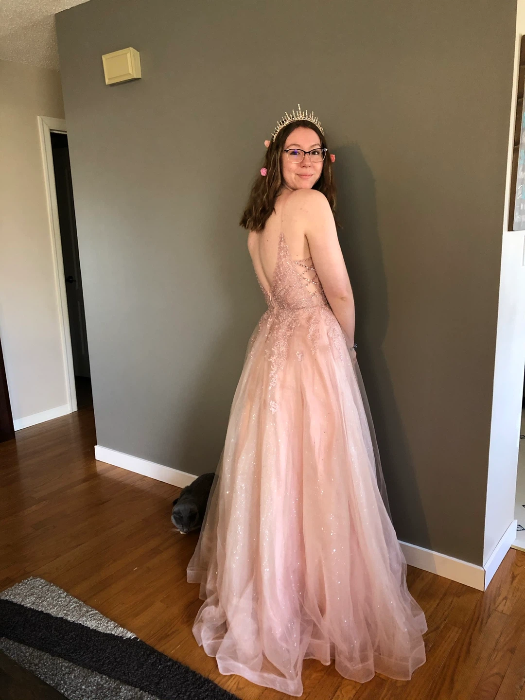 Pink Tulle Lace Gown - photo 4
