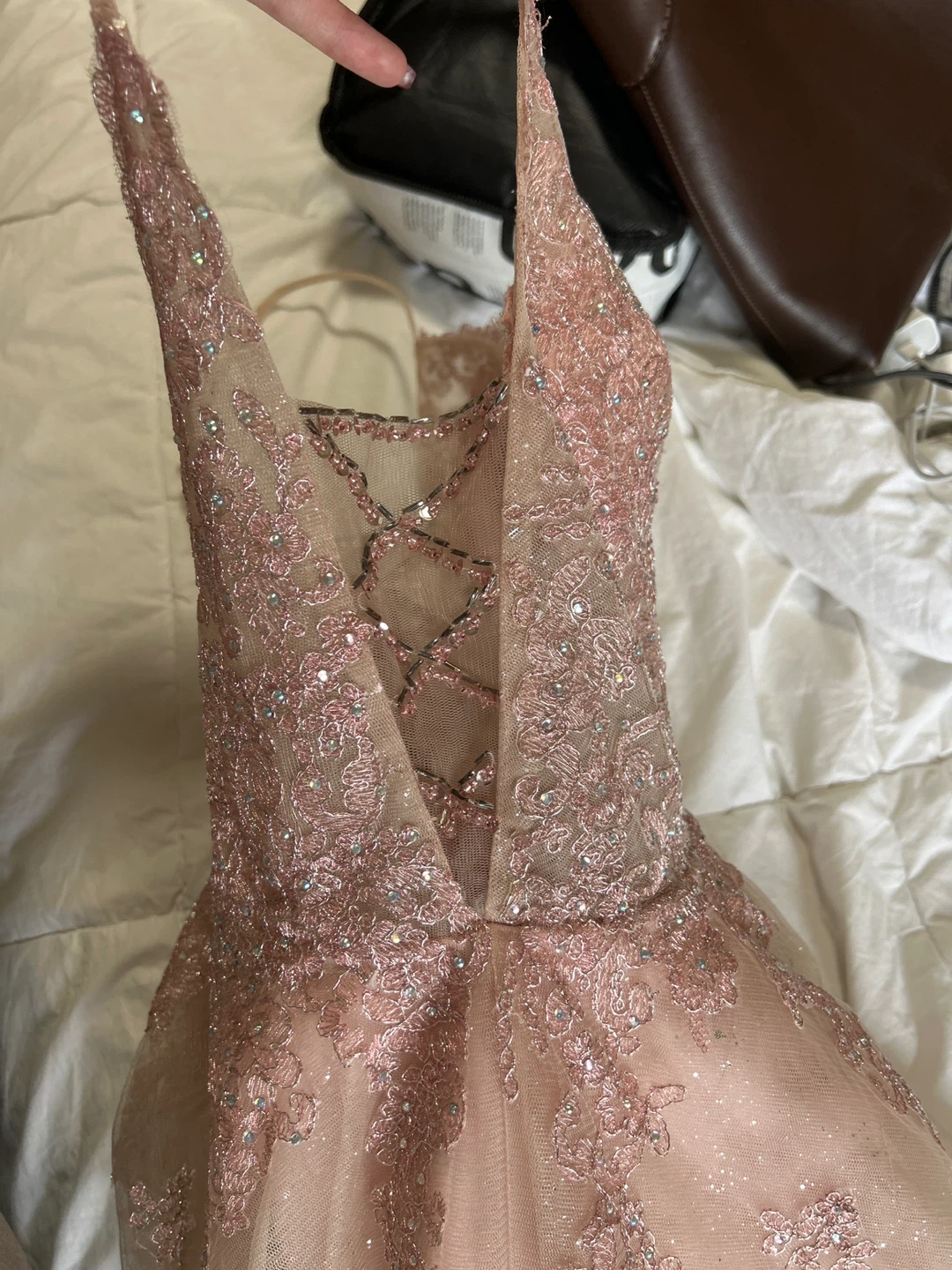 Pink Tulle Lace Gown - photo 3